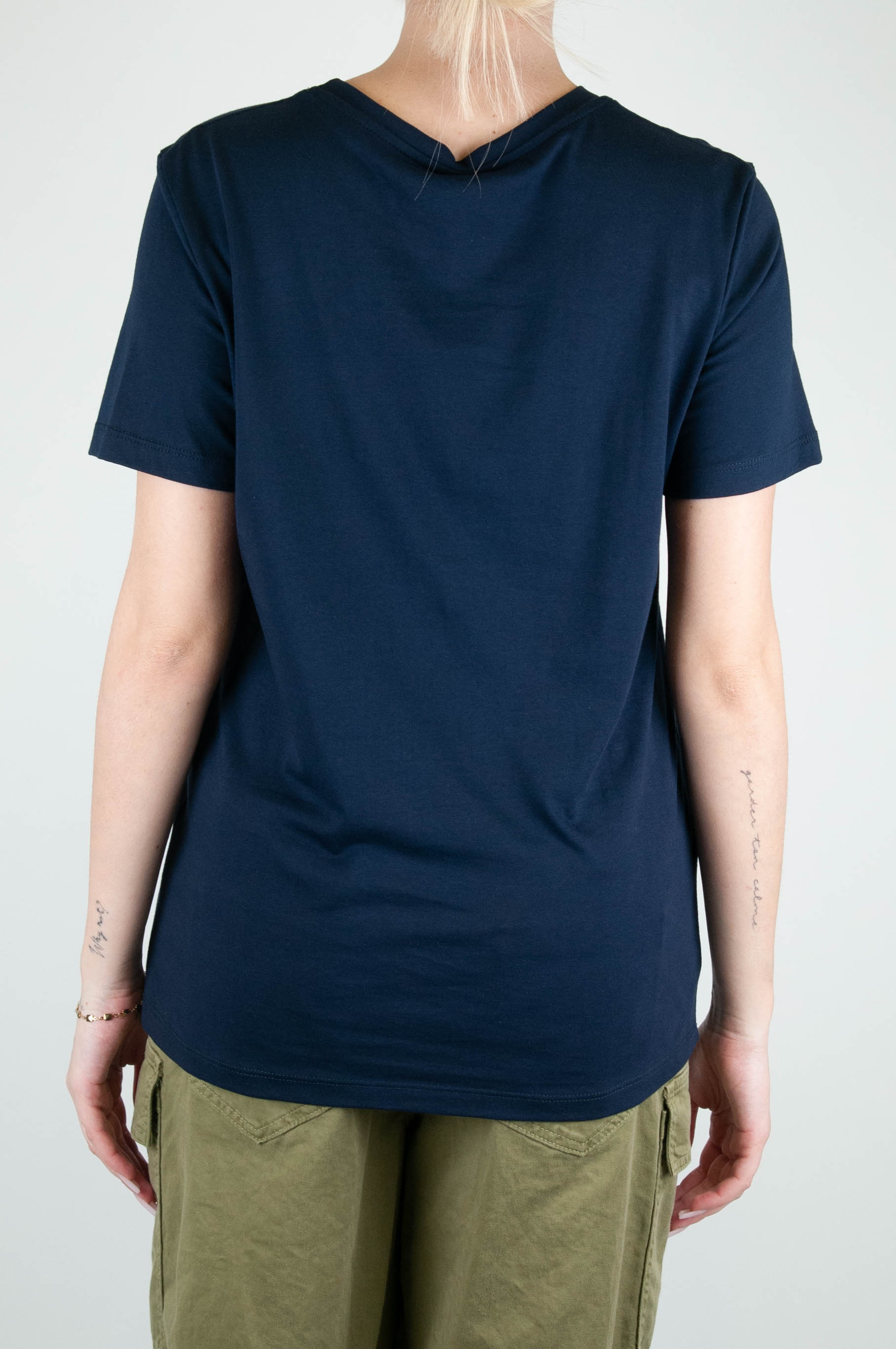 Tension in - T-shirt with fake pocket and jewel buttons