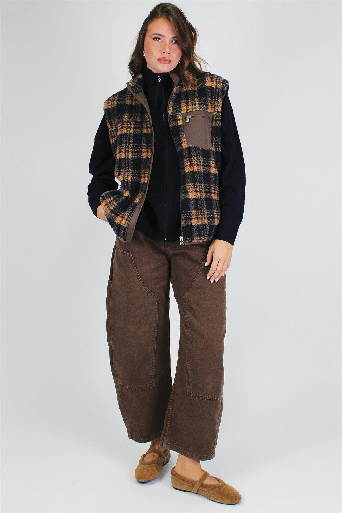 Dixie - Pantalone balloon in denim colorato con cuciture sovrapposte