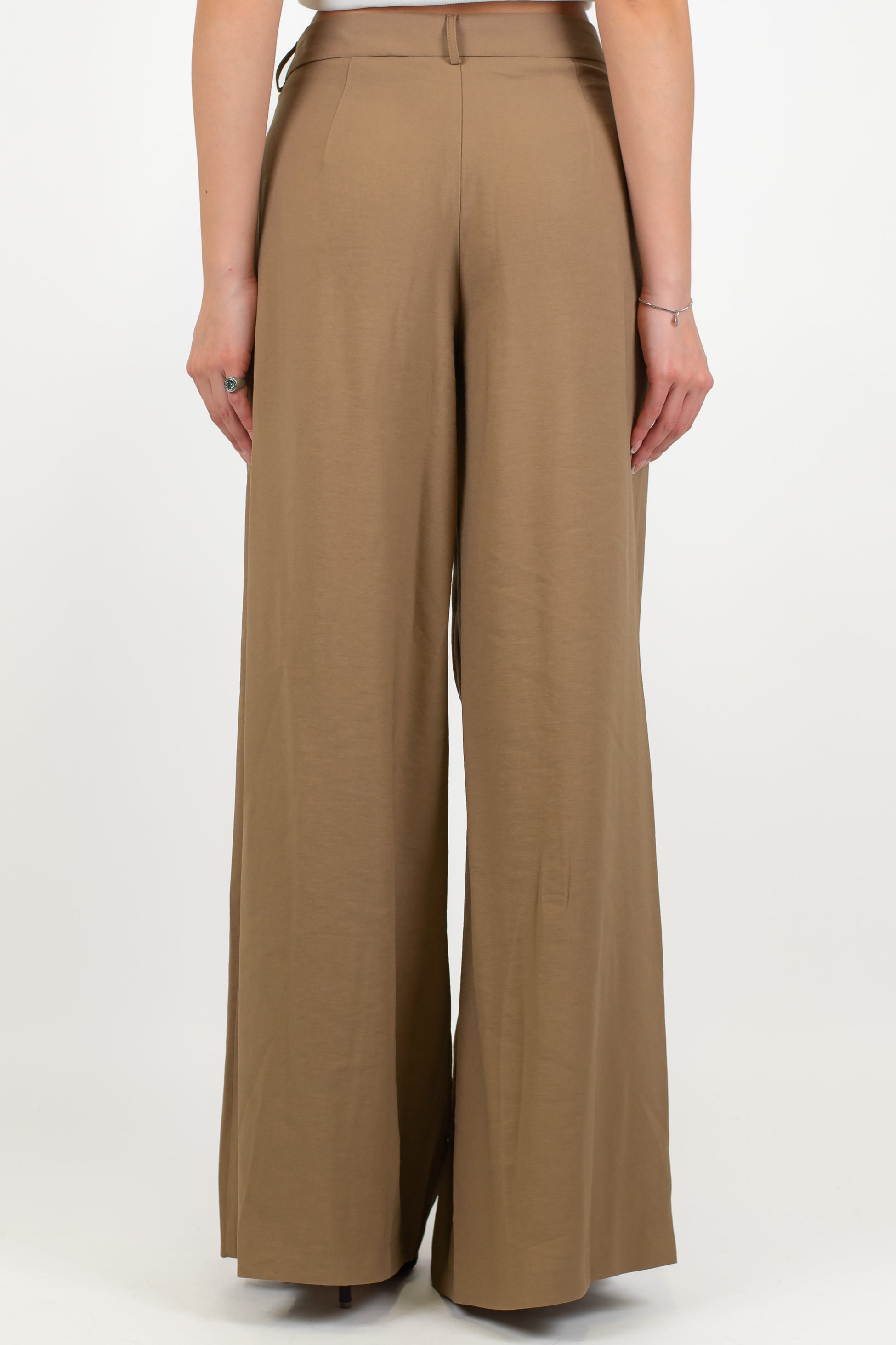 Dixie - Pantalone palazzo in viscosa leggera con pinces
