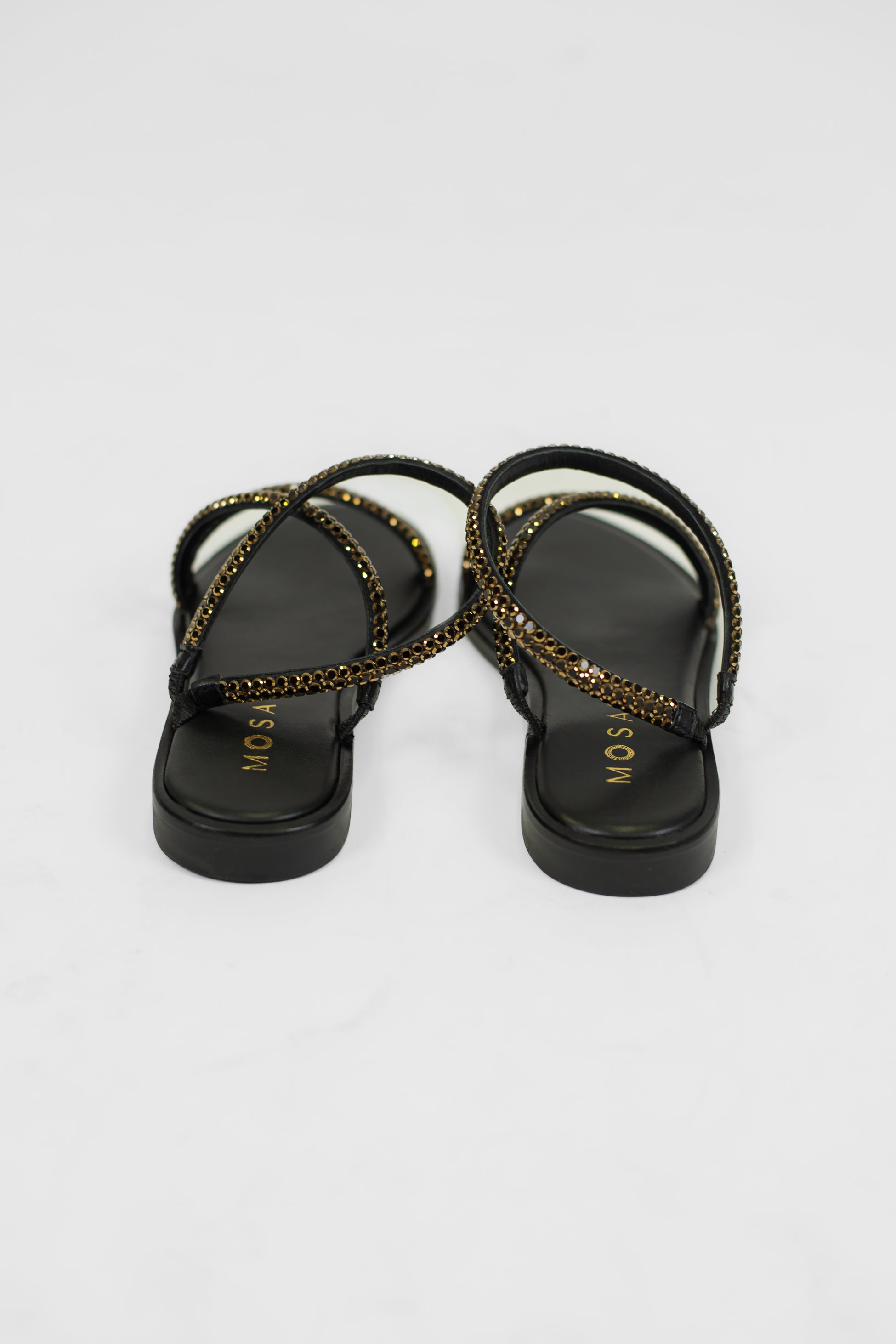 Mosaic - Sandalo strass con sottopiede in pelle