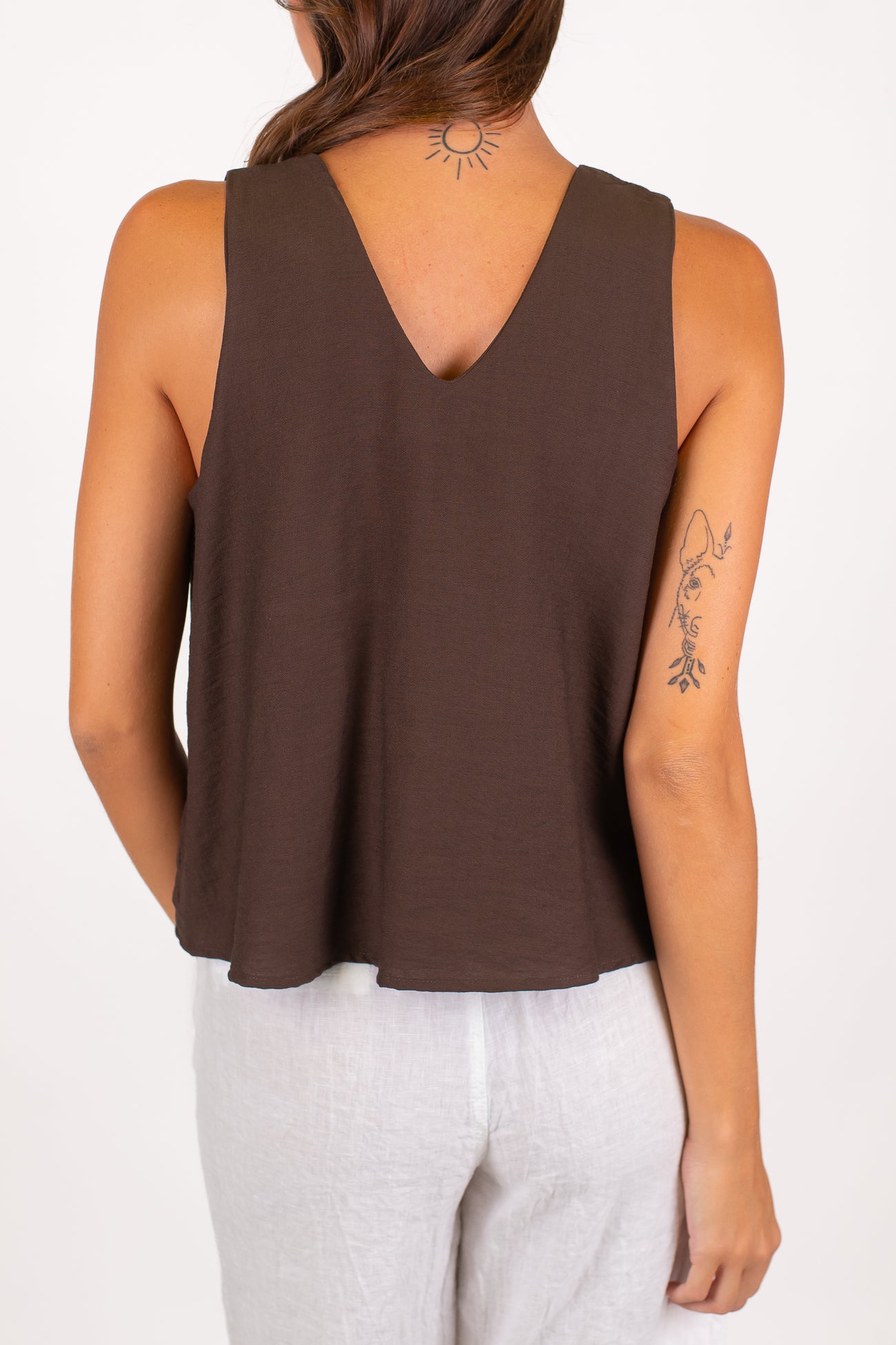 Haveone in - Canotta con scollo a V in viscosa leggera