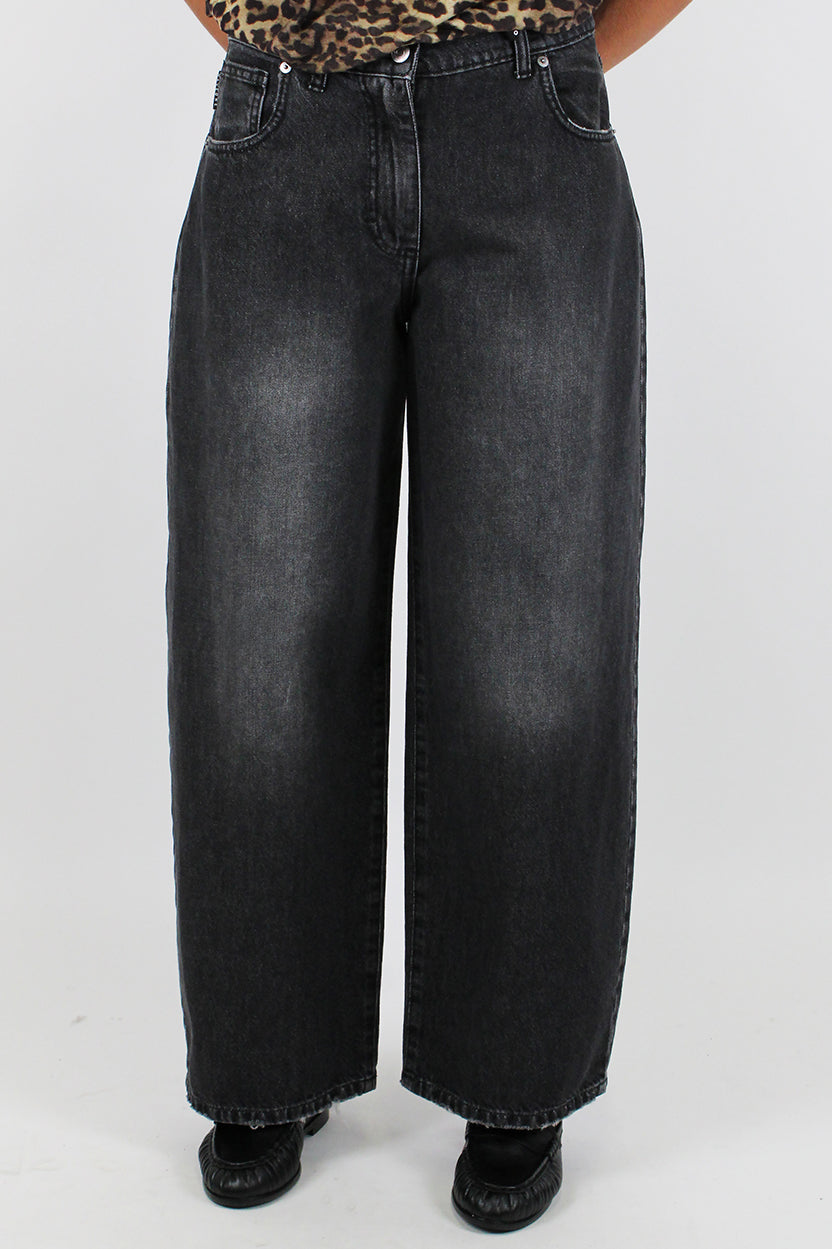 Haveone - Jeans palazzo lavaggio nero modello Bella