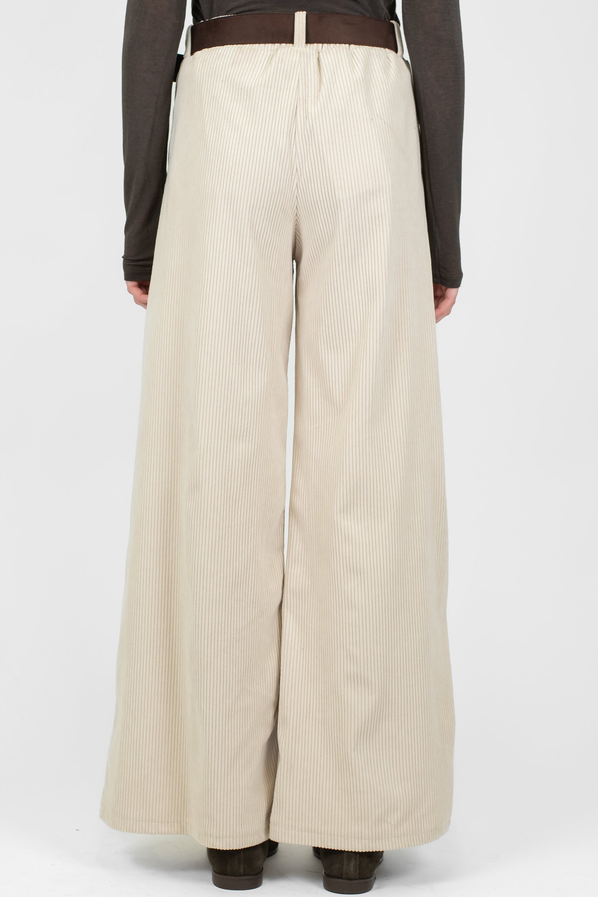 Haveone - Pantalone palazzo in velluto a coste