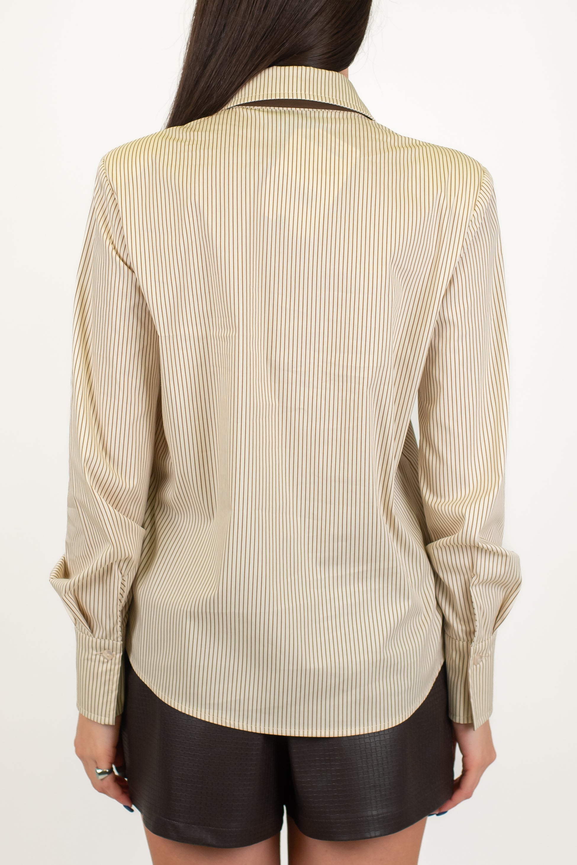 Haveone - Camicia a righe con spalline e cravatta