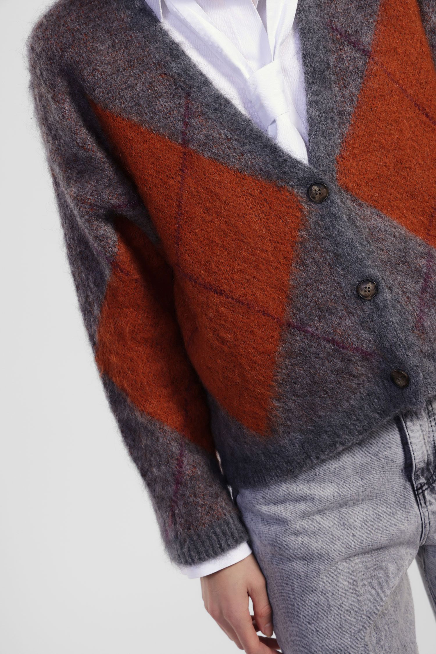 Dixie - Cardigan a rombi con scollo a v