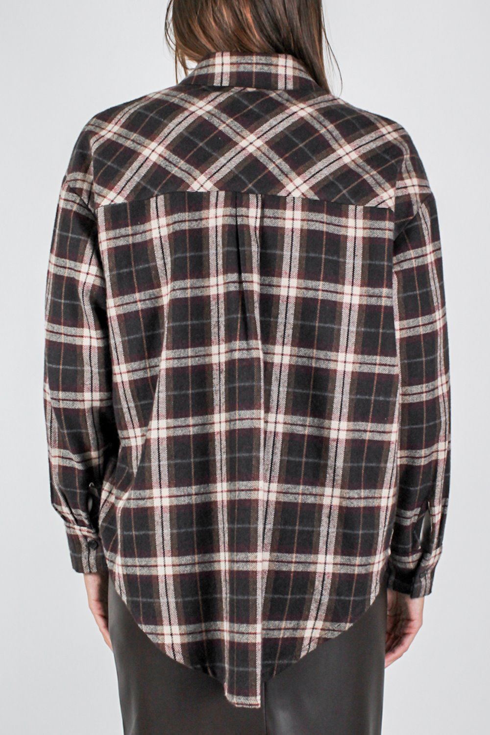 Motel - Camicia fantasia check con taschino
