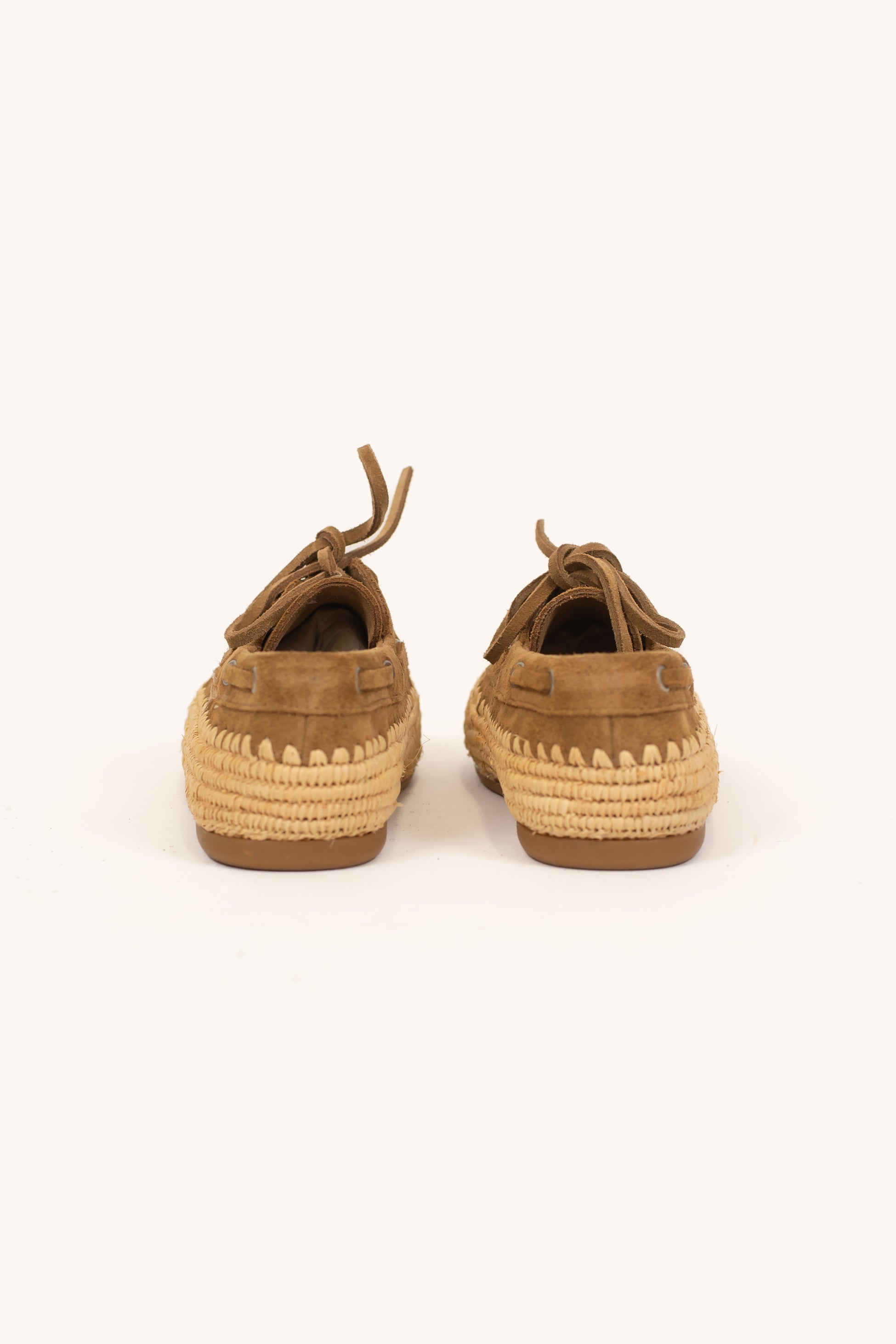 Ovyé - Mocassino in suede con lacci e bordo in corda