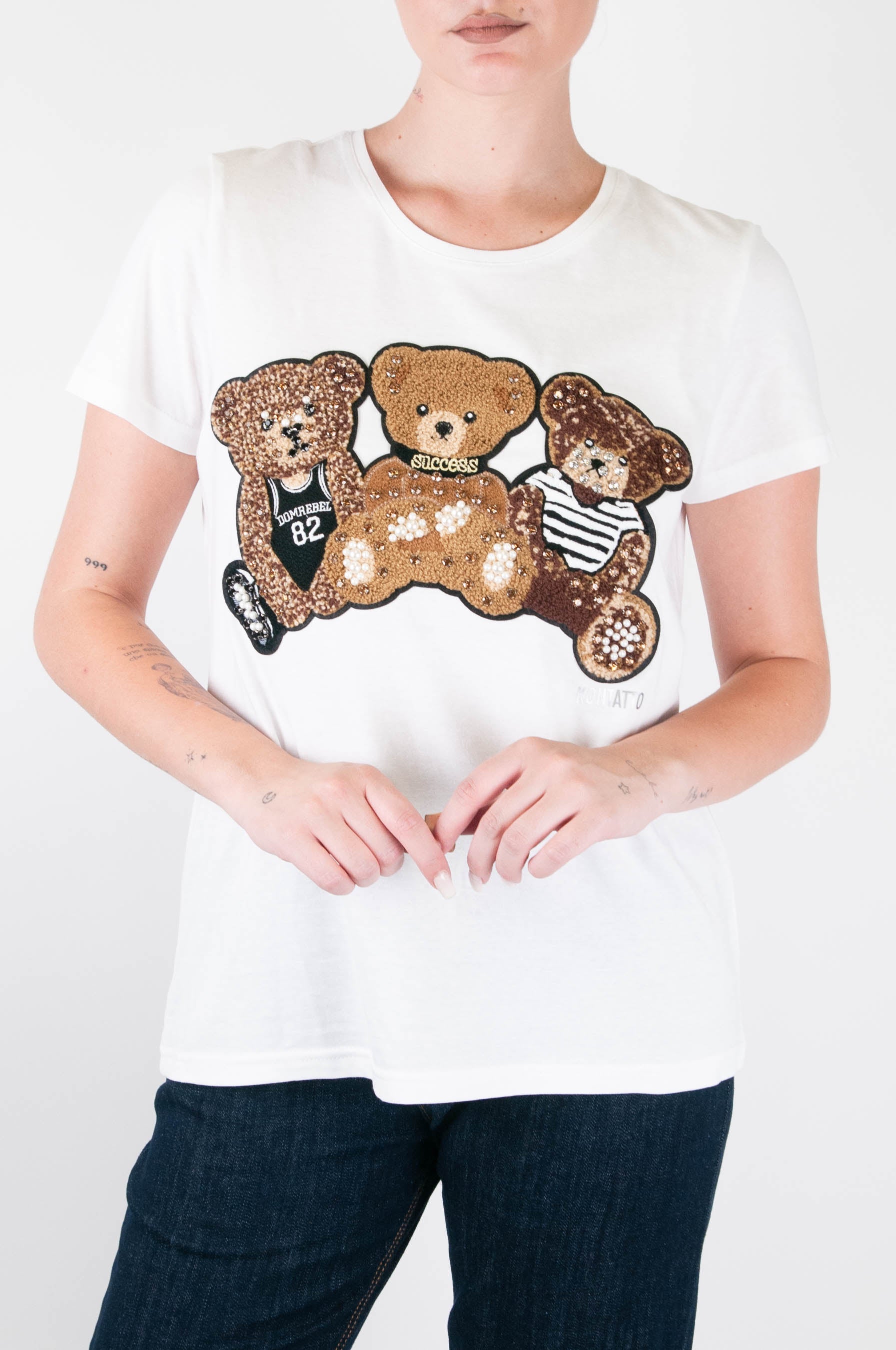 Kontatto - T-shirt con patch orsetti