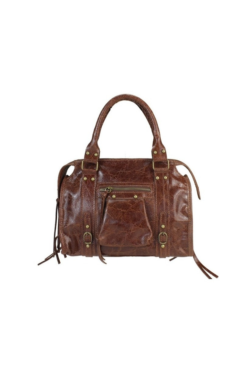 Borsa grande in pelle spalmata