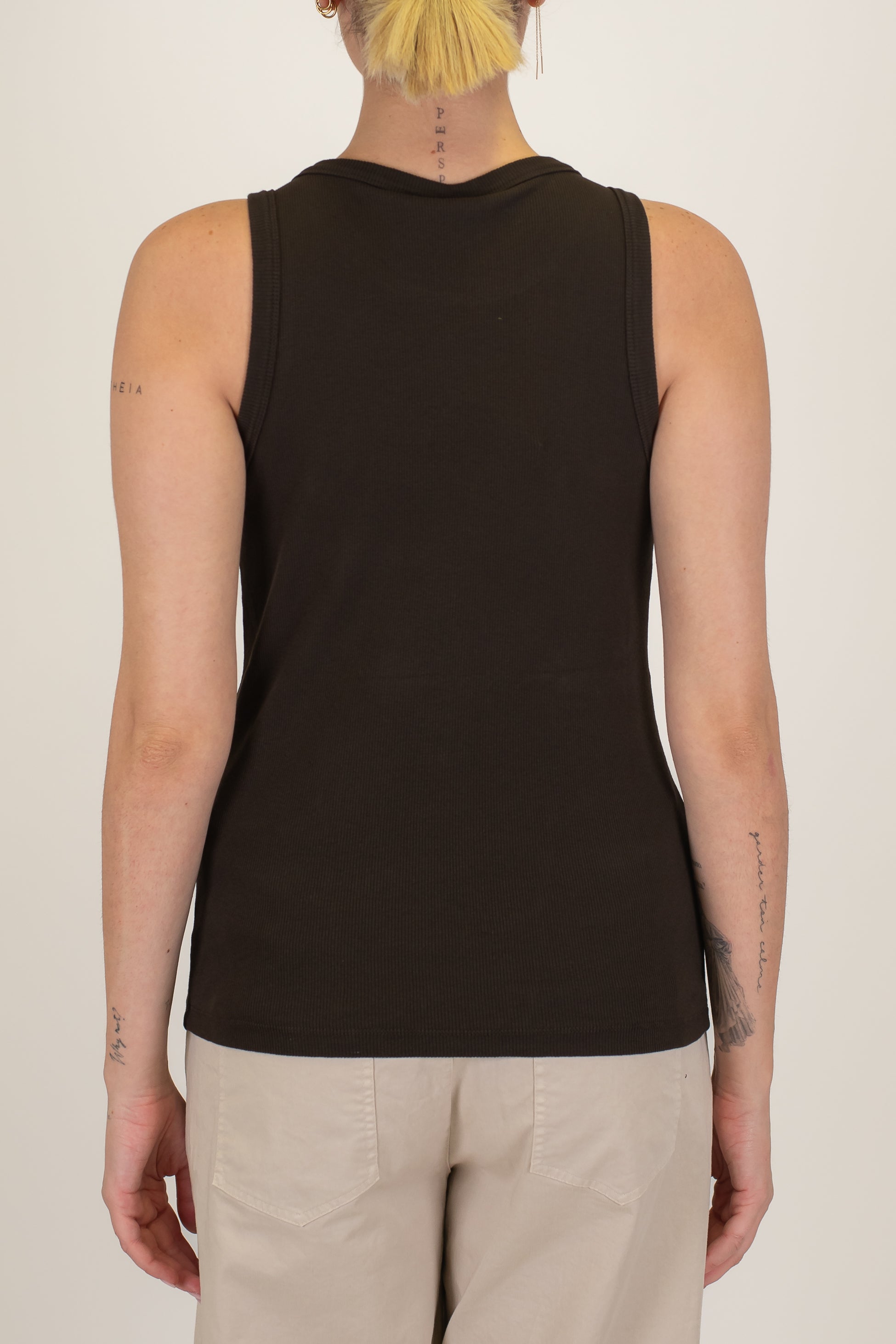 Tensione in - Canotta a costine in cotone