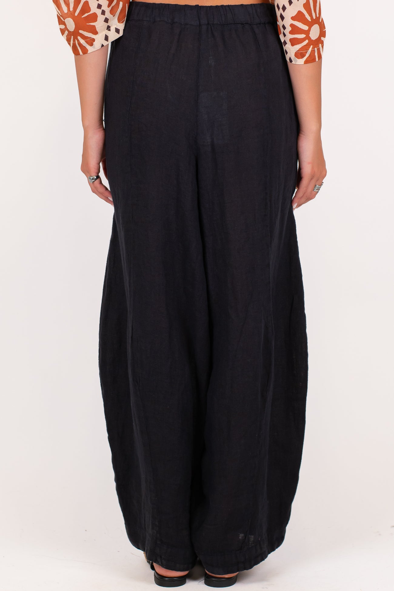 Motel - Pantalone balloon in puro lino con coulisse