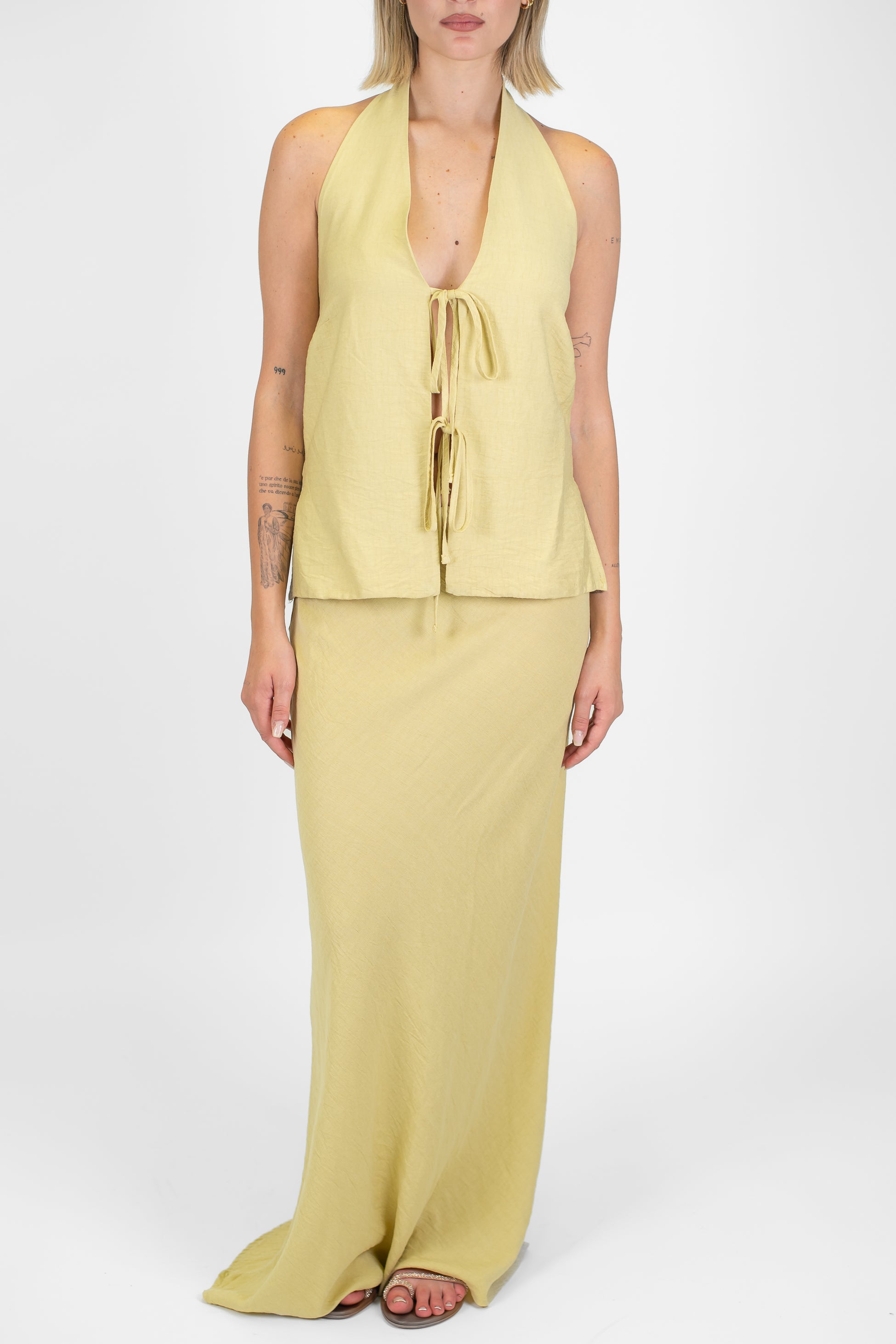 Tensione in - Gonna in viscosa leggera con elastico in vita