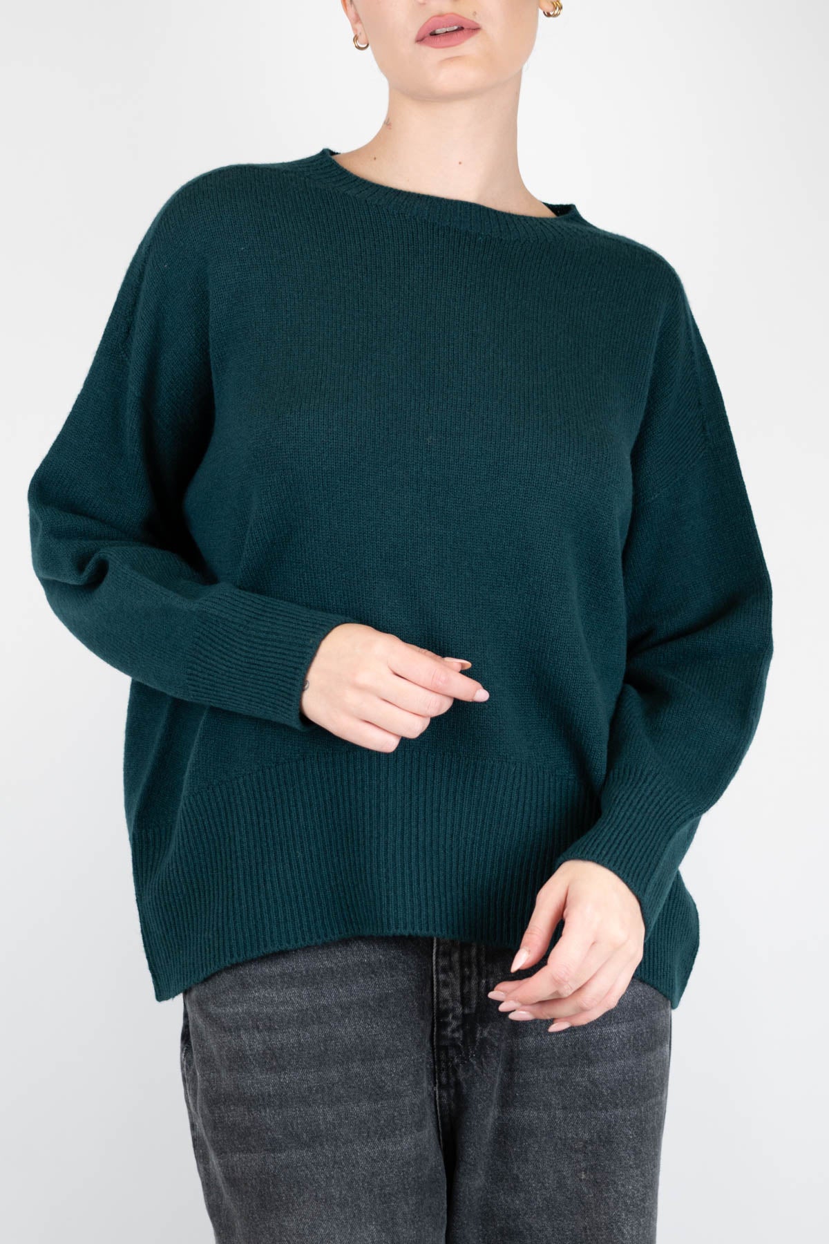 Tensione in - Maglia girocollo in misto cashmere con orlo stondato