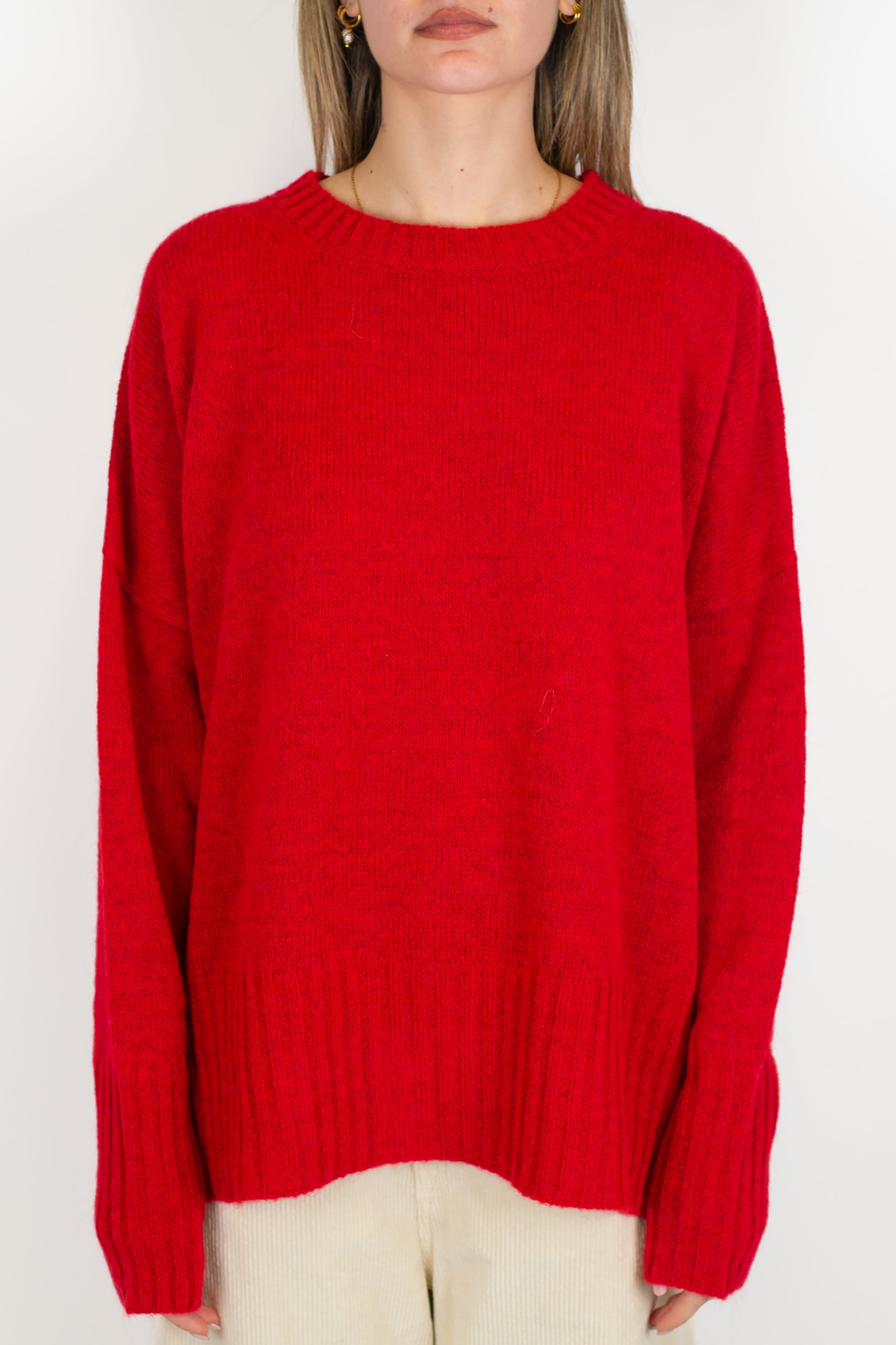 Tensione in - Maglia girocollo over in misto lana