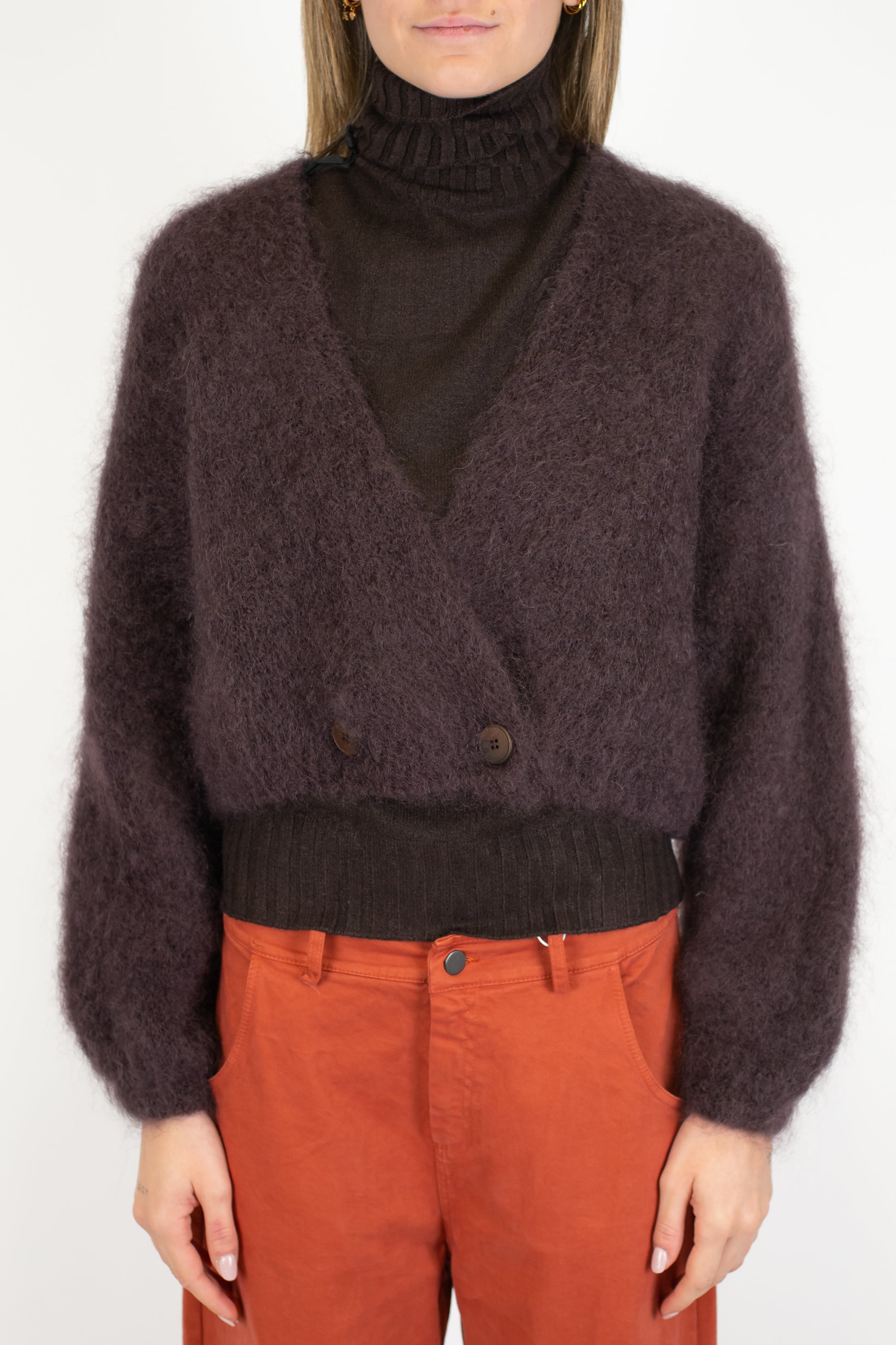 Dixie - Cardigan doppiopetto in kid mohair