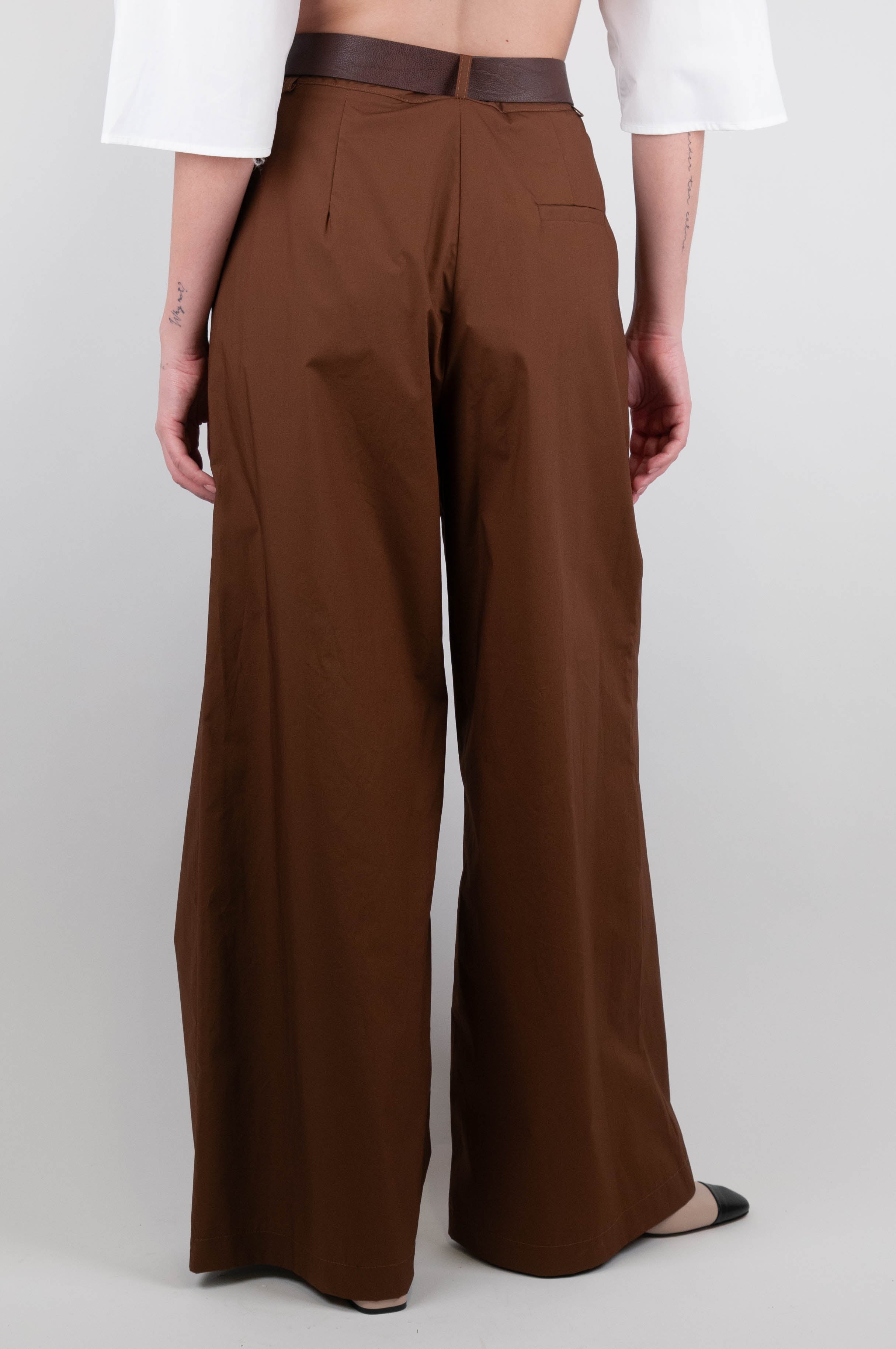 Dixie - Palazzo trousers with cotton pleats