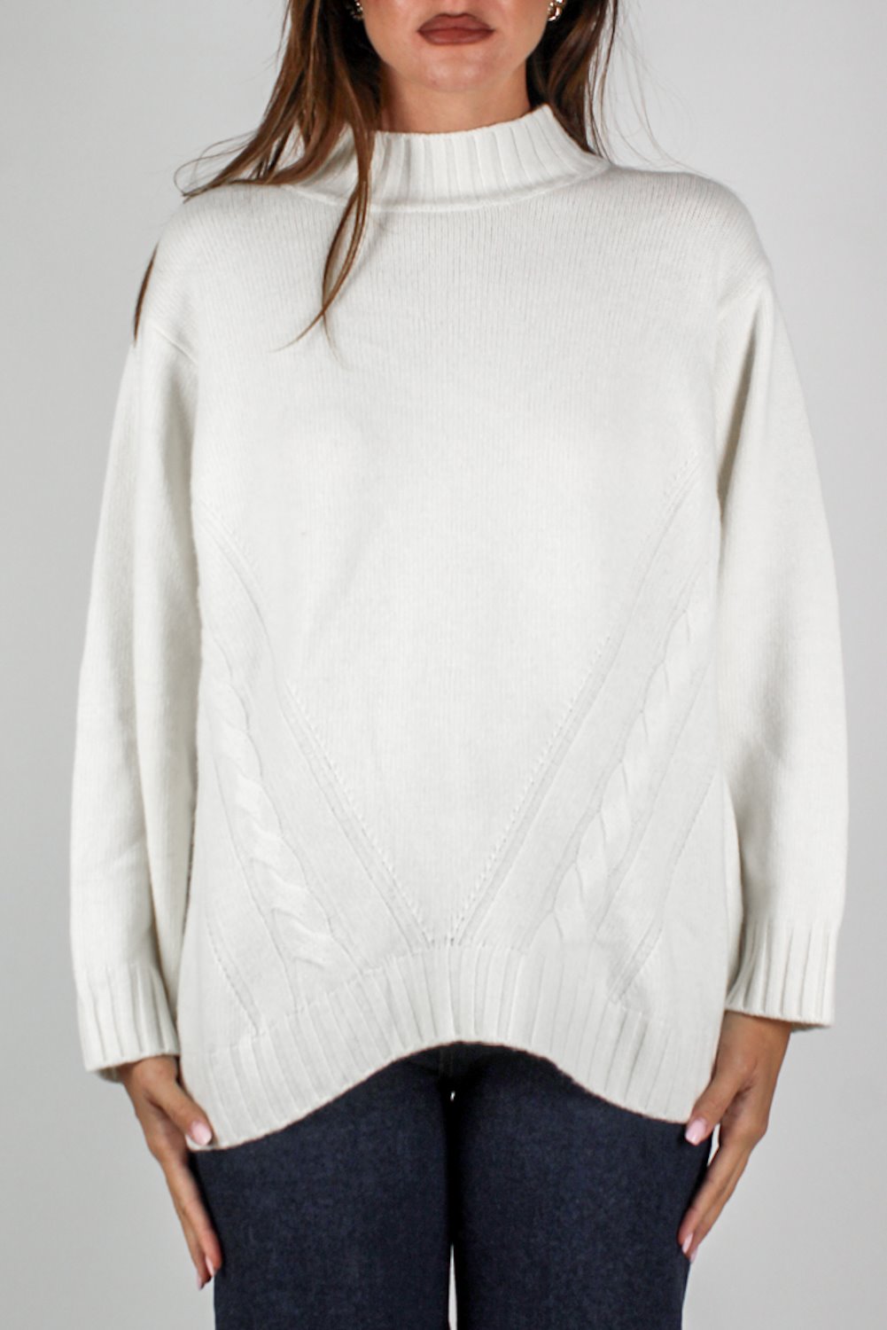 Maryley - Lupetto tinta unita in misto lana e cashmere