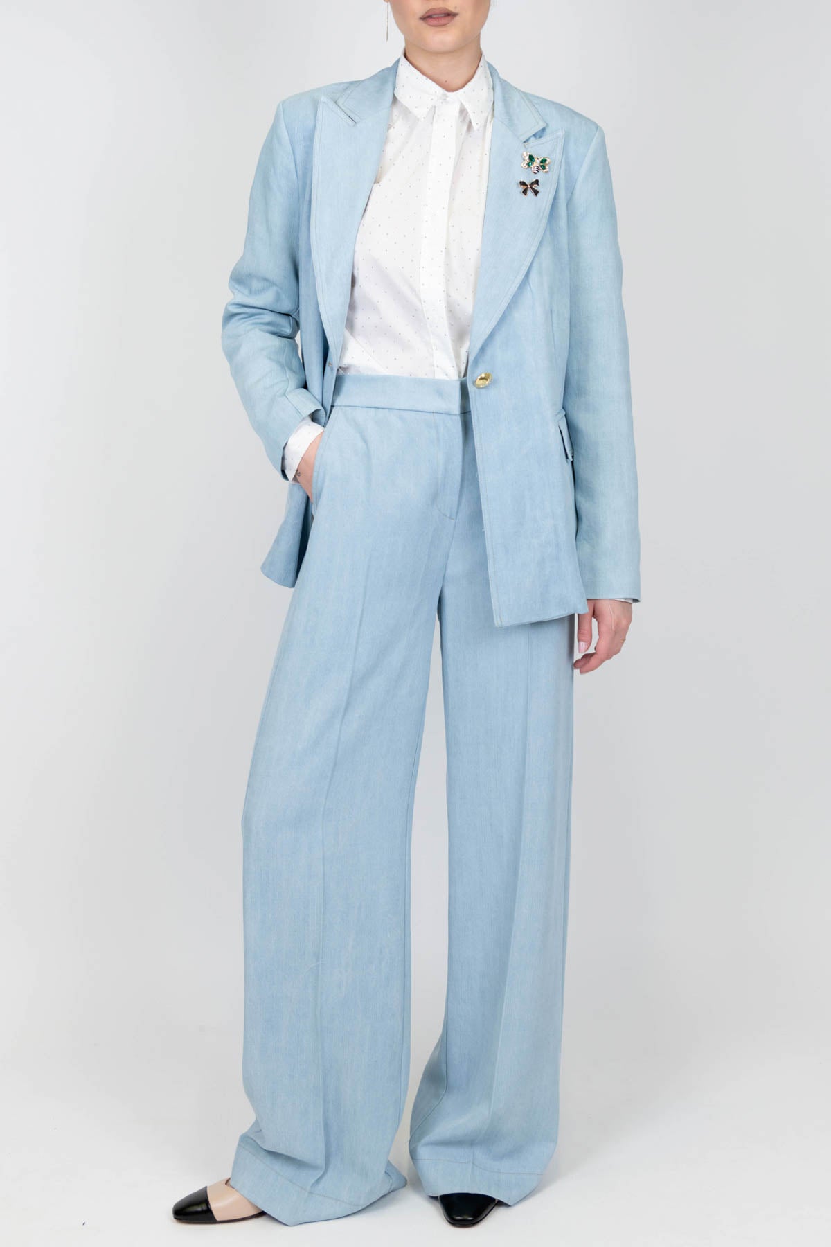 Maryley - Pantalone palazzo in denim