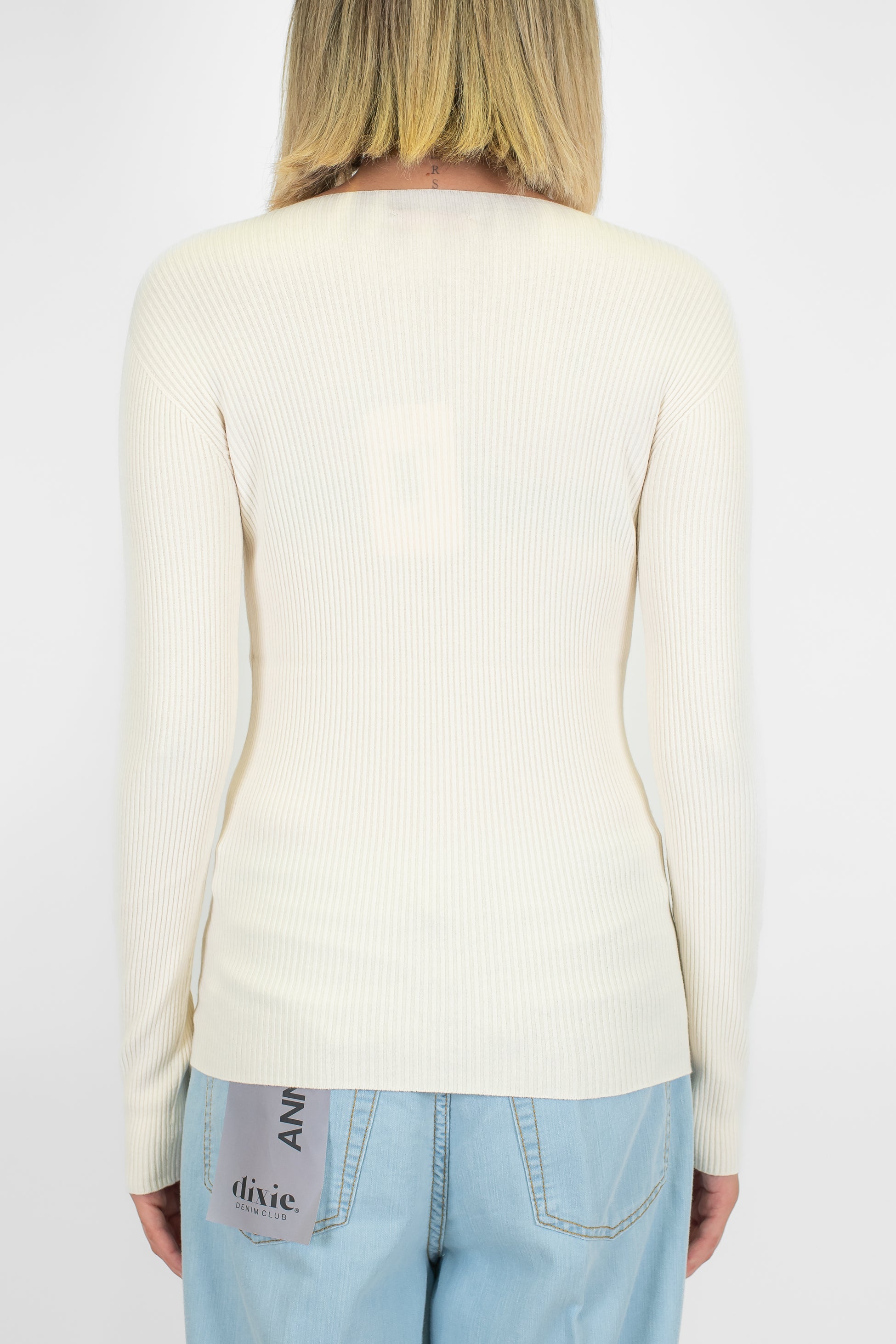 Kontatto - Maglia scollo a V a coste