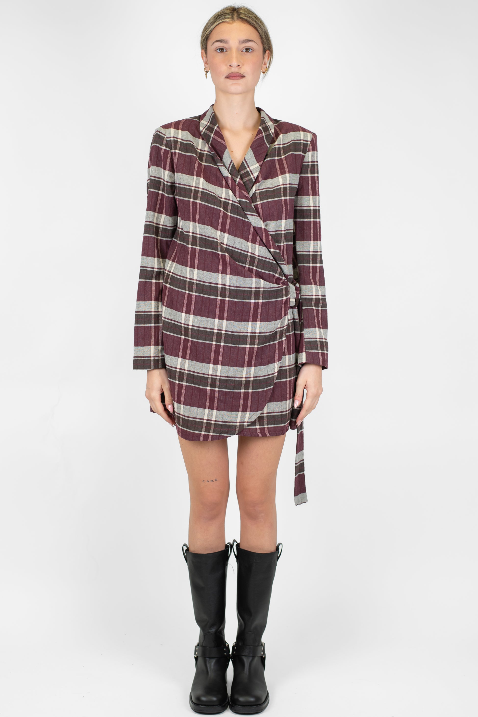 Motel - Abito corto fantasia check