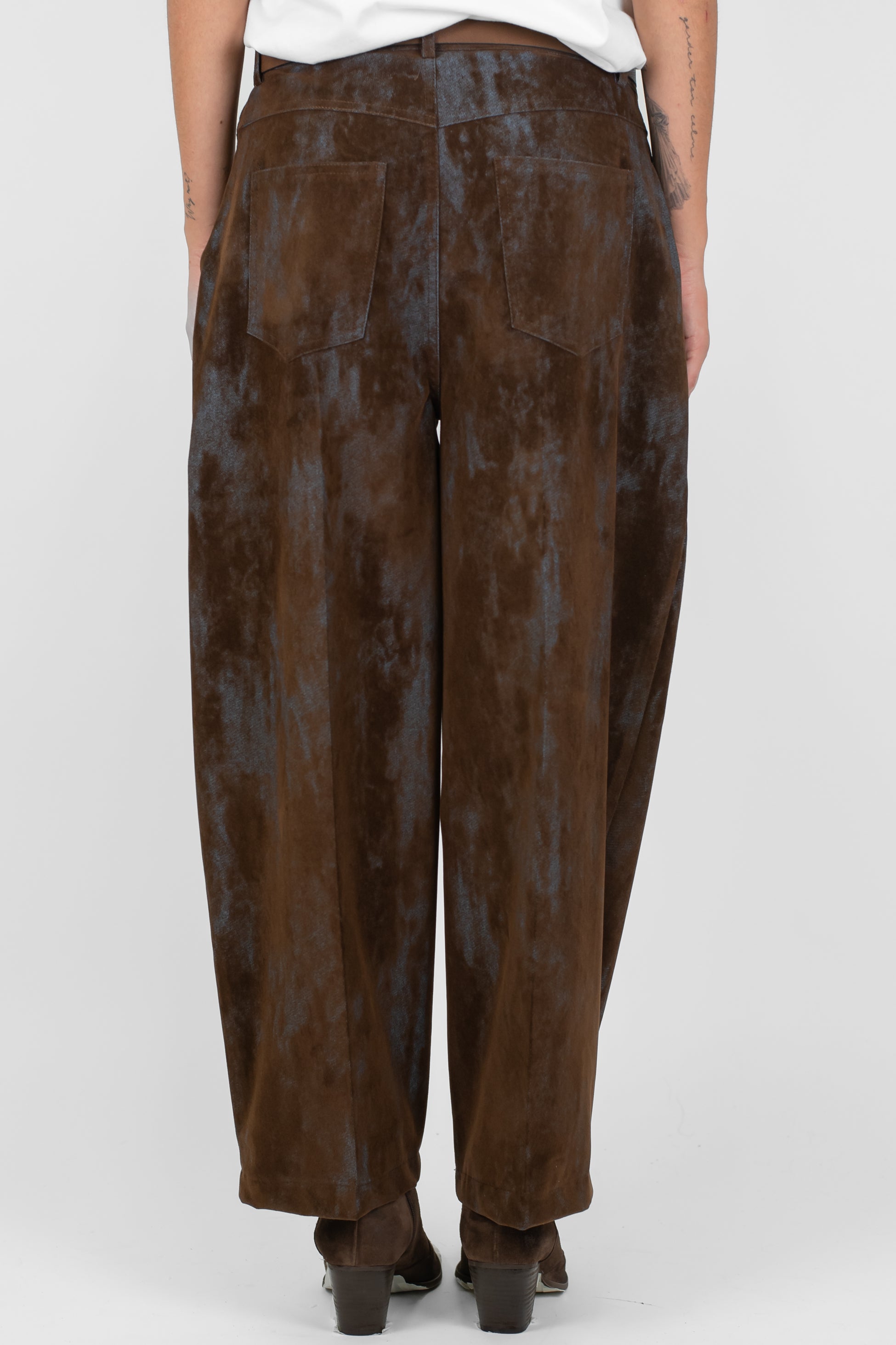 Motel - Pantalone balloon effetto dirty in vellutina leggera