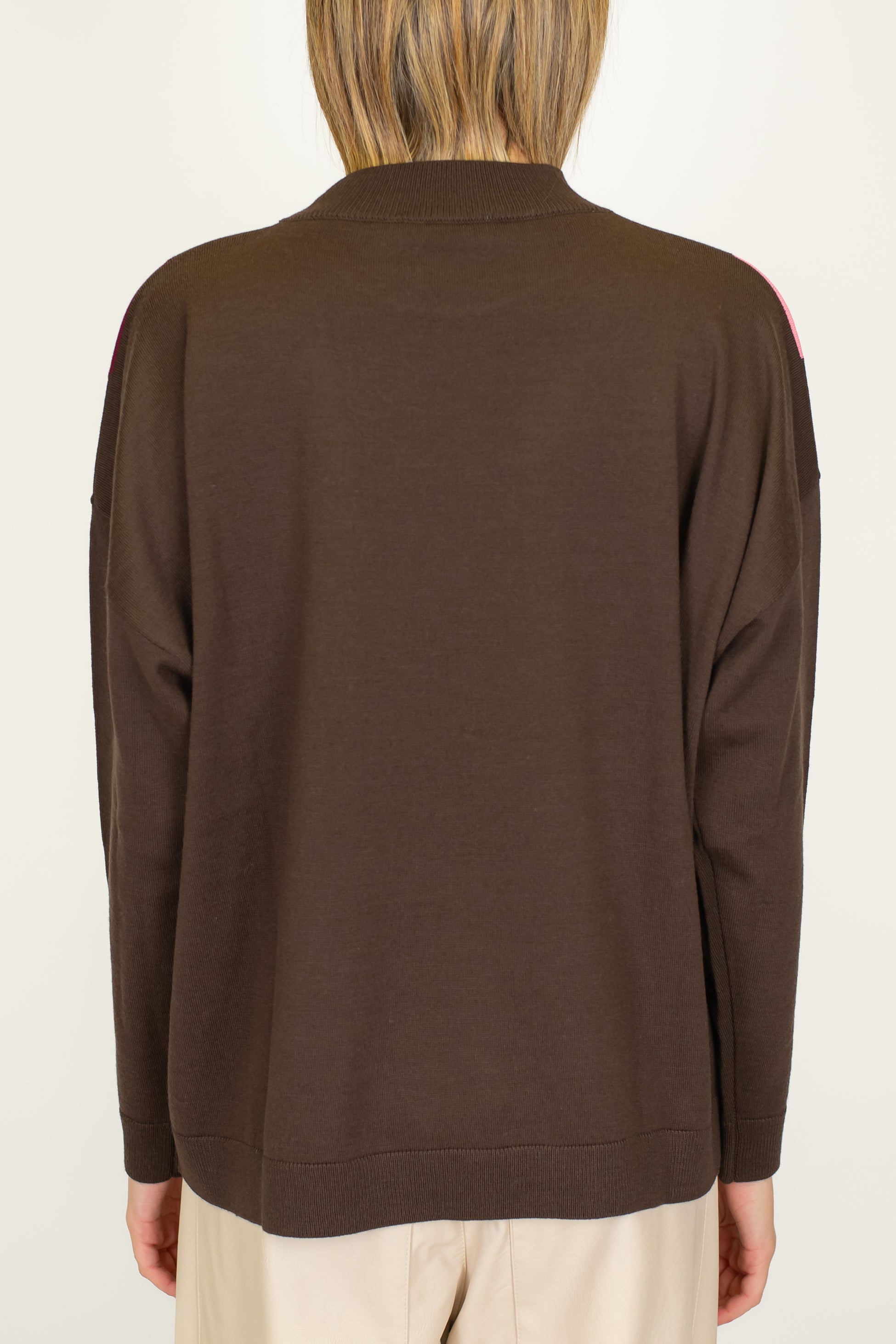 Maryley - Maglia fantasia rombi a contrasto in misto lana