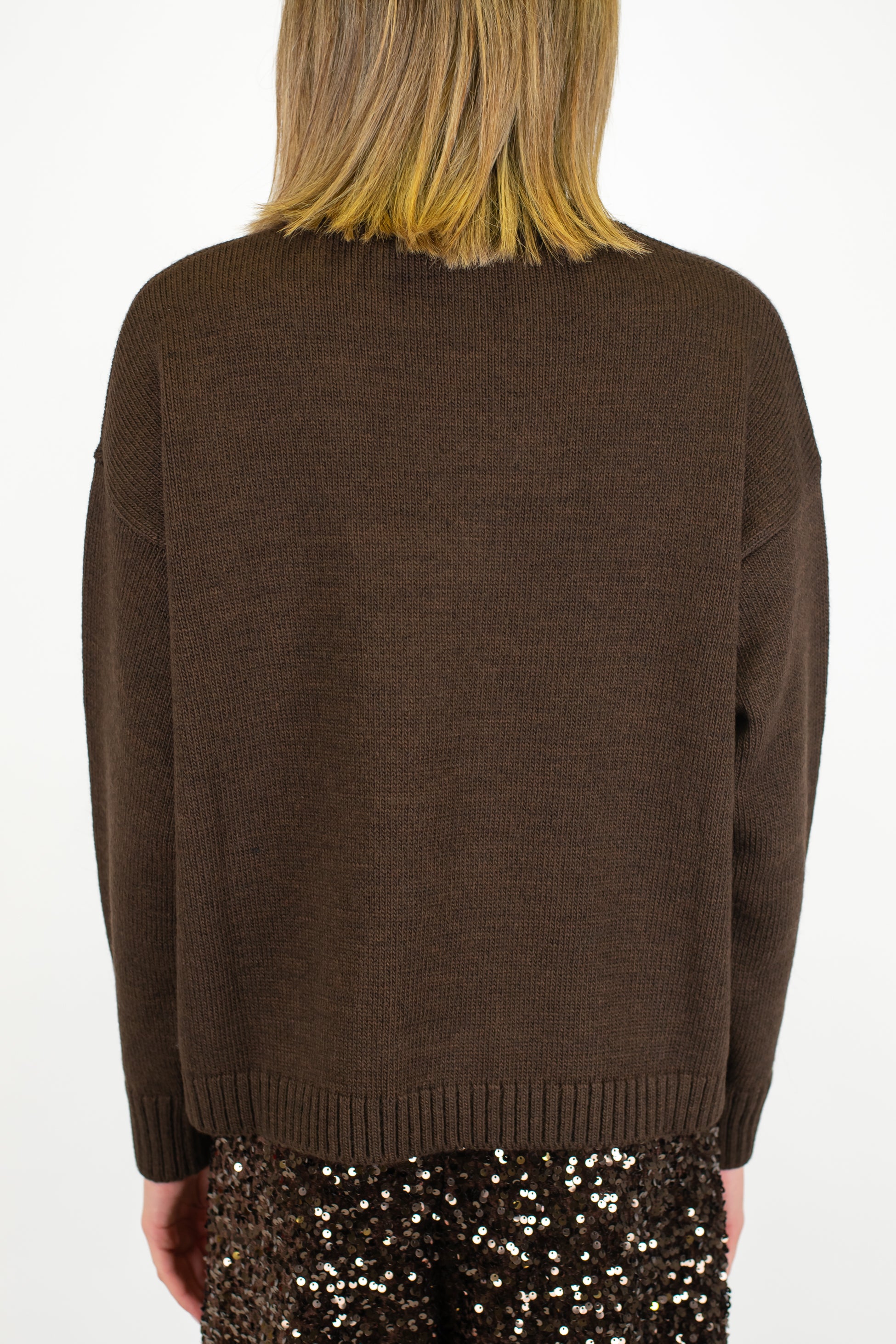 Tensione in - Maglia in misto lana con orsetto paillettes