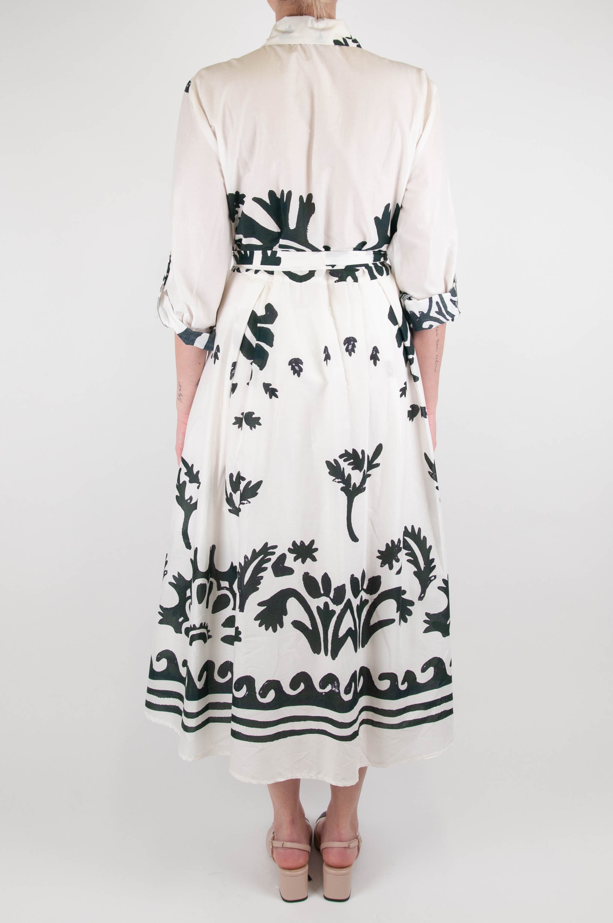 Maryley - Abstract patterned shirtdress in cotton muslin