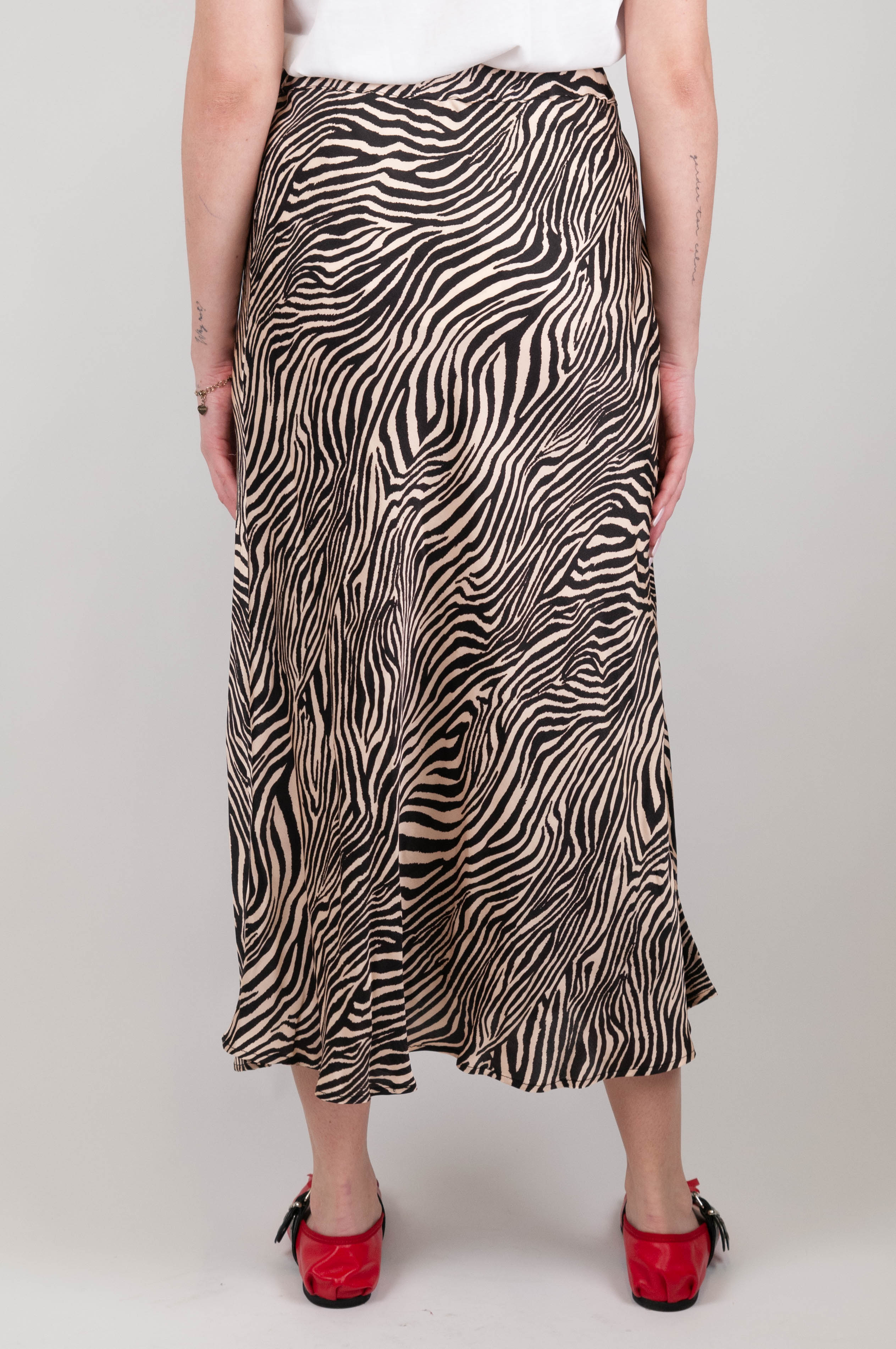 Tension in - Animal print skirt in viscose with elasticated waist