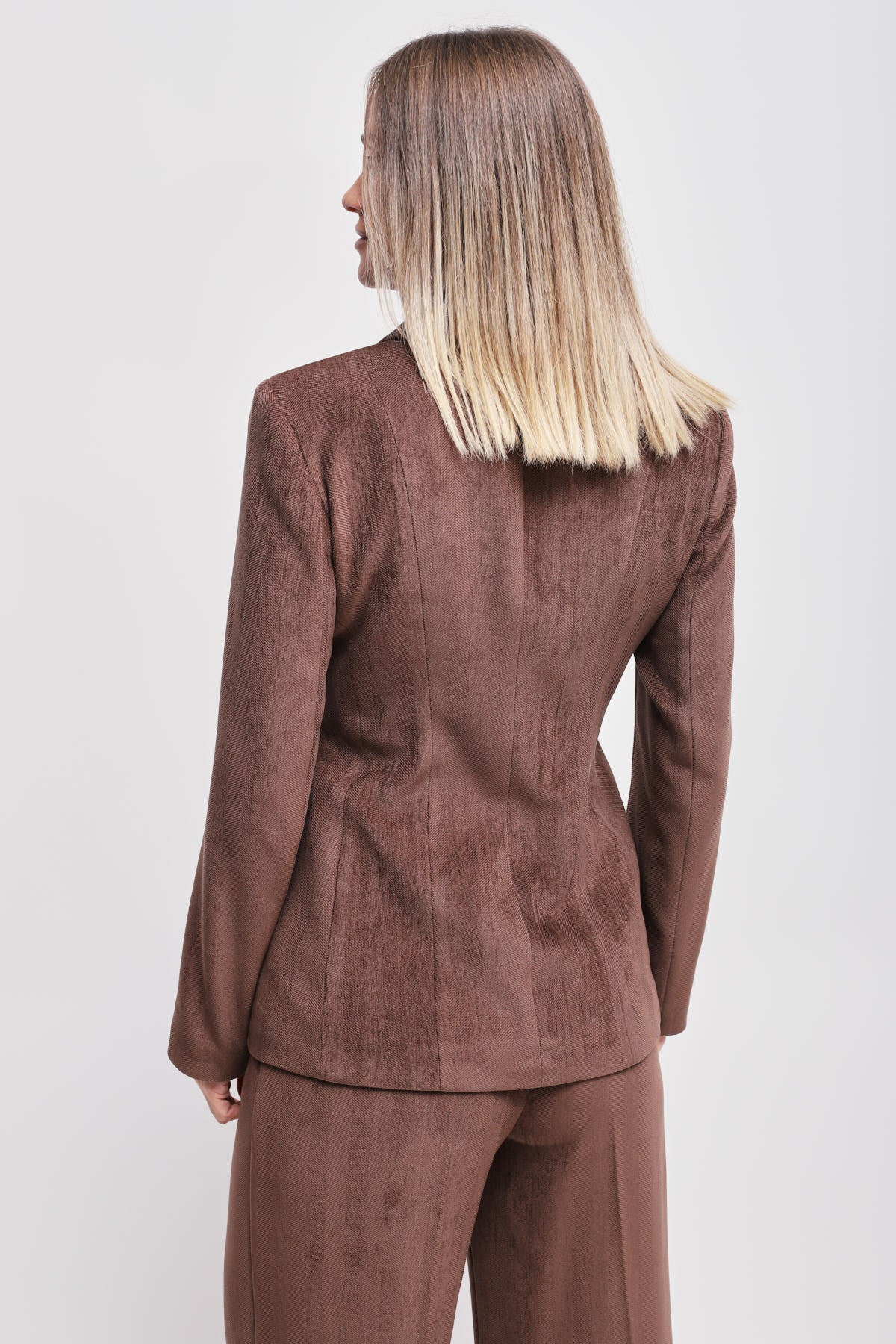 Maryley - Giacca doppiopetto fantasia spigata in velluto