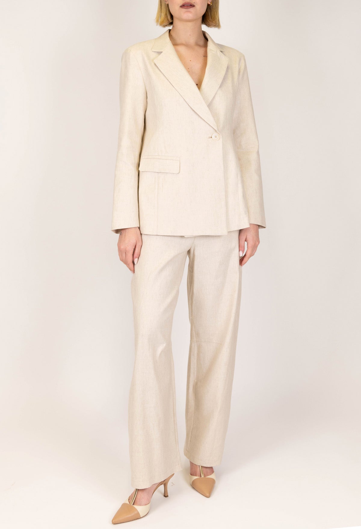 Motel - Pantalone modello balloon in misto lino