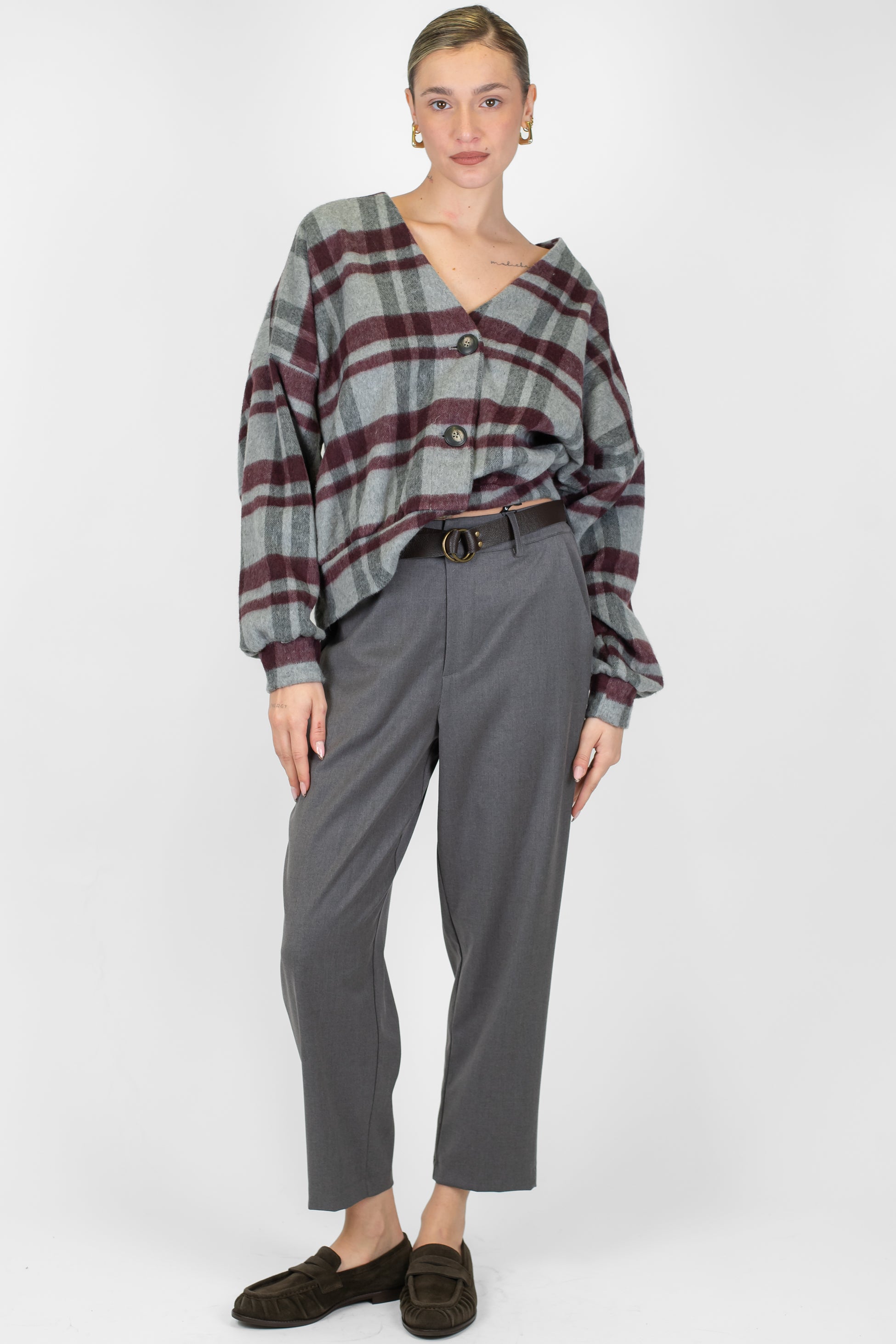 Haveone - Pantalone tinta unita con elastico sul retro