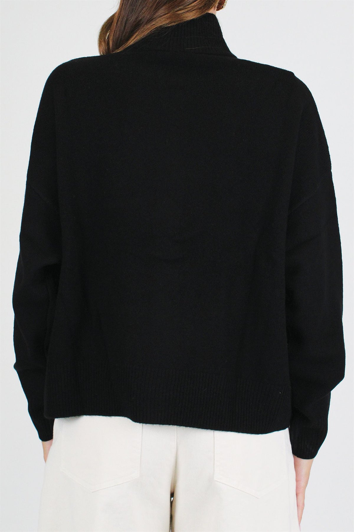 Tensione in - Cardigan in pura lana con collo alto e chiusura zip