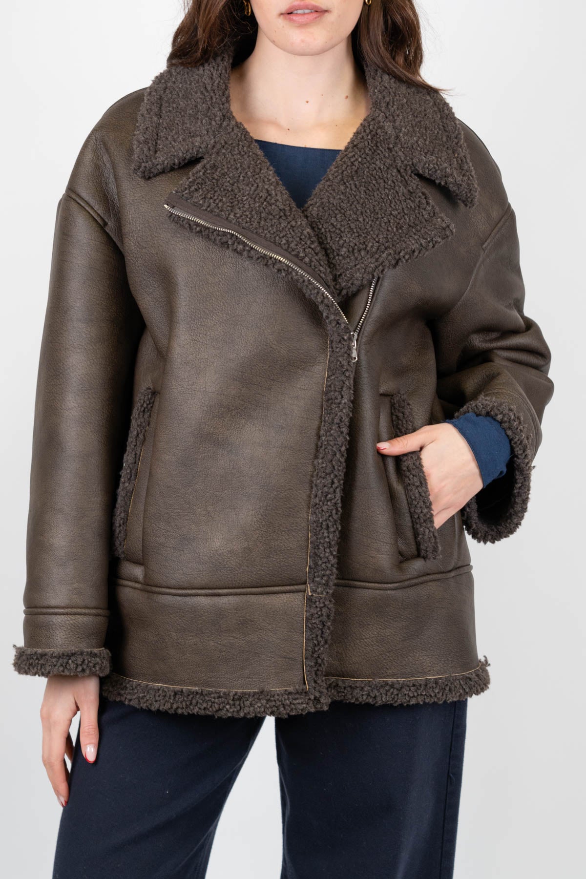 Dixie - Ecomontone con colletto shearling