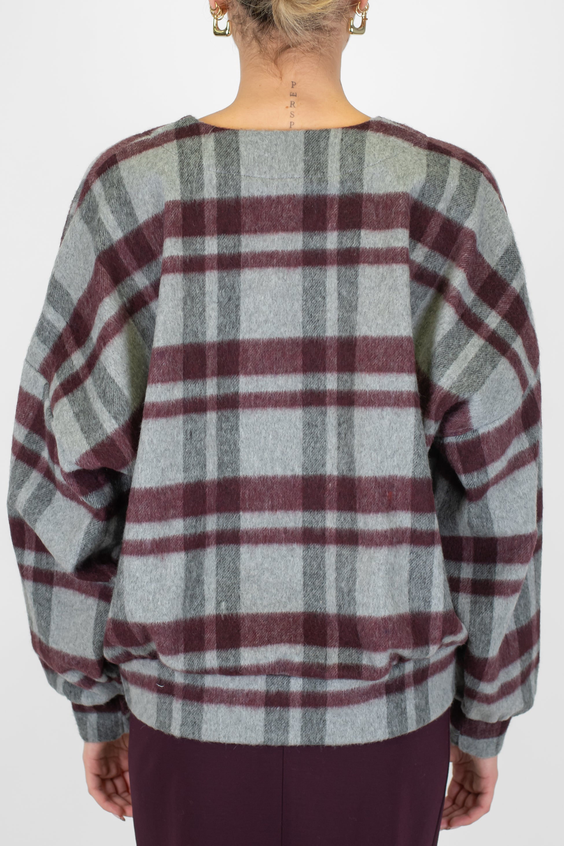 Haveone - Cardigan over fantasia check in misto lana