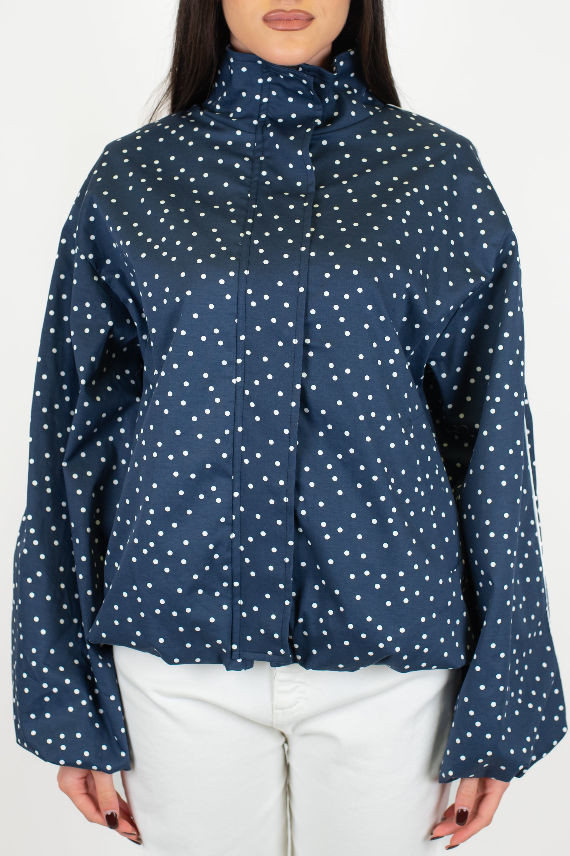 Tensione in - Bomber fantasia pois in tessuto tecnico