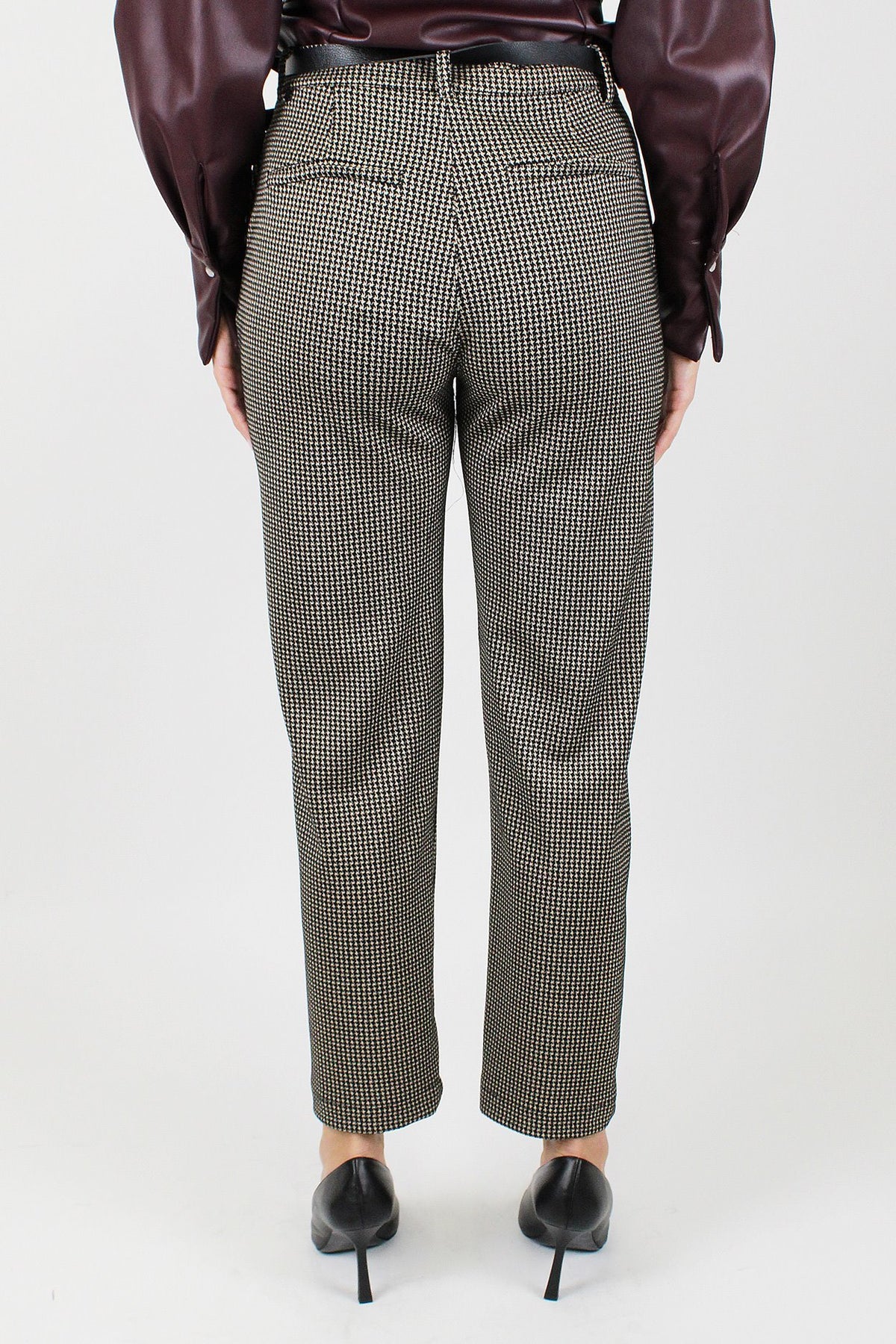 Tensione in - Pantalone slim fantasia pied de poule