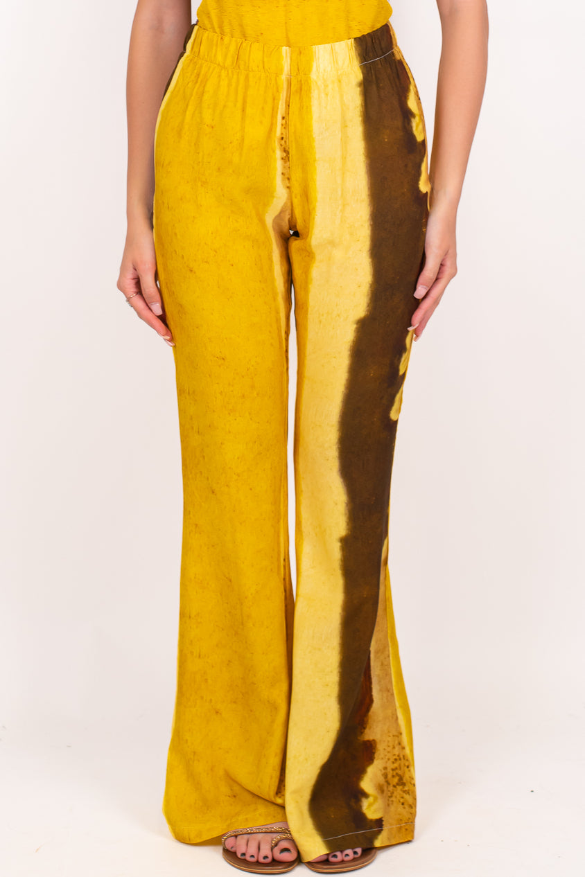 Haveone - Pantalone palazzo in viscosa leggera con elastico in vita