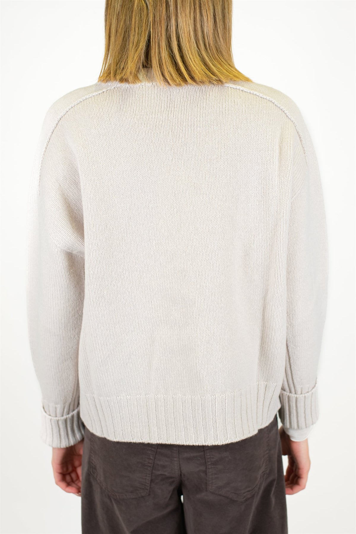 Tensione in - Maglia over in misto lana e cashmere con cuciture a vista