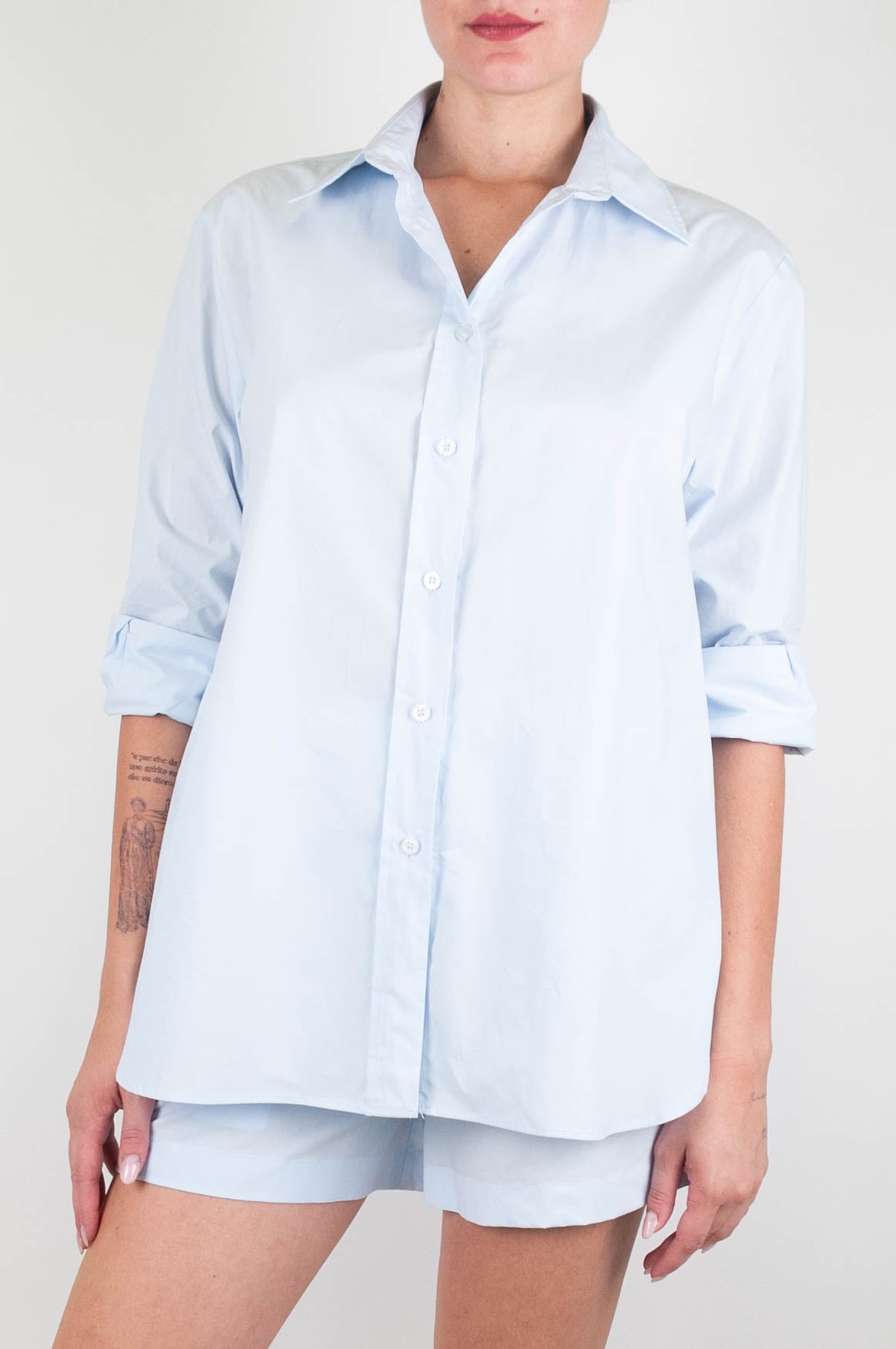 Tensione in - Camicia basic tinta unita in cotone