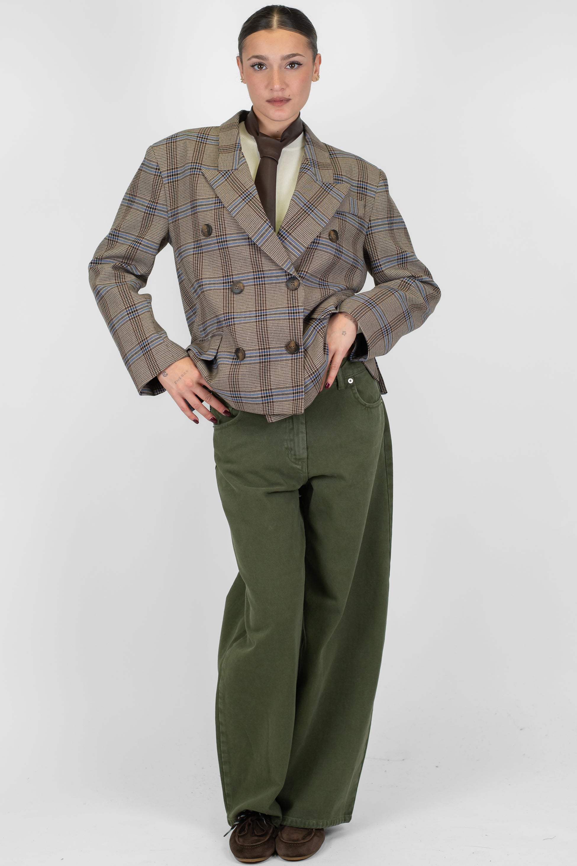 Haveone - Pantalone regular modello Bella in denim colorato