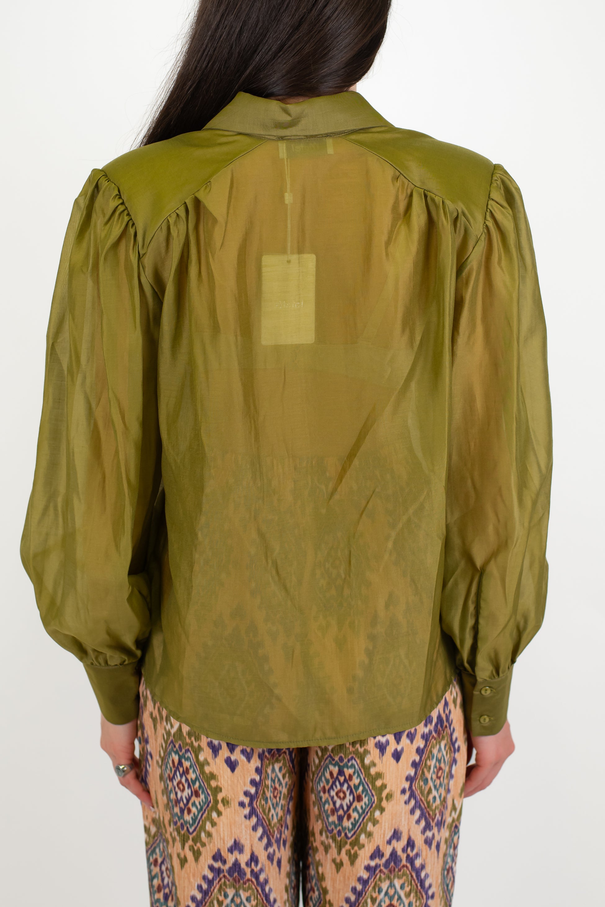 Motel - Camicia tinta unita in organza