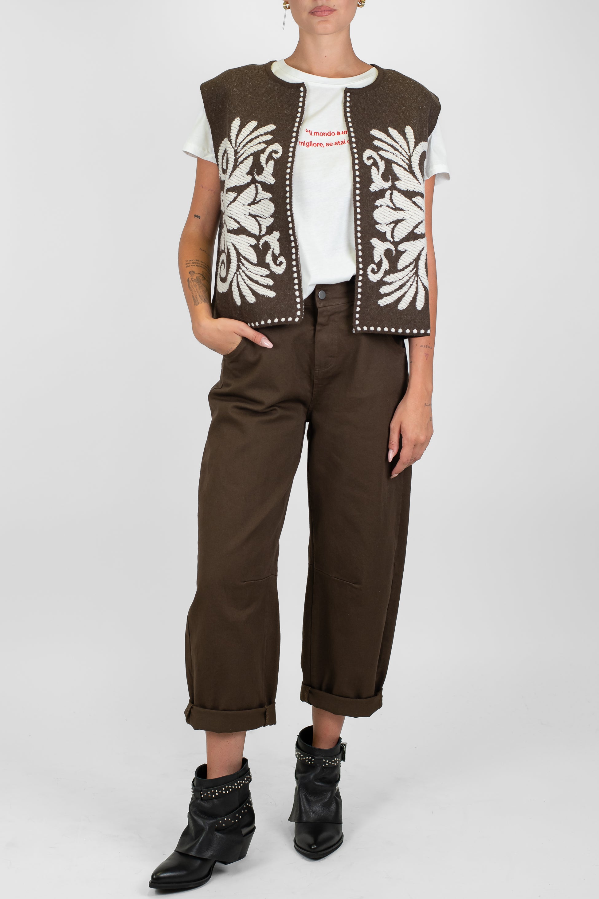 Tensione in - Pantalone balloon in denim colorato