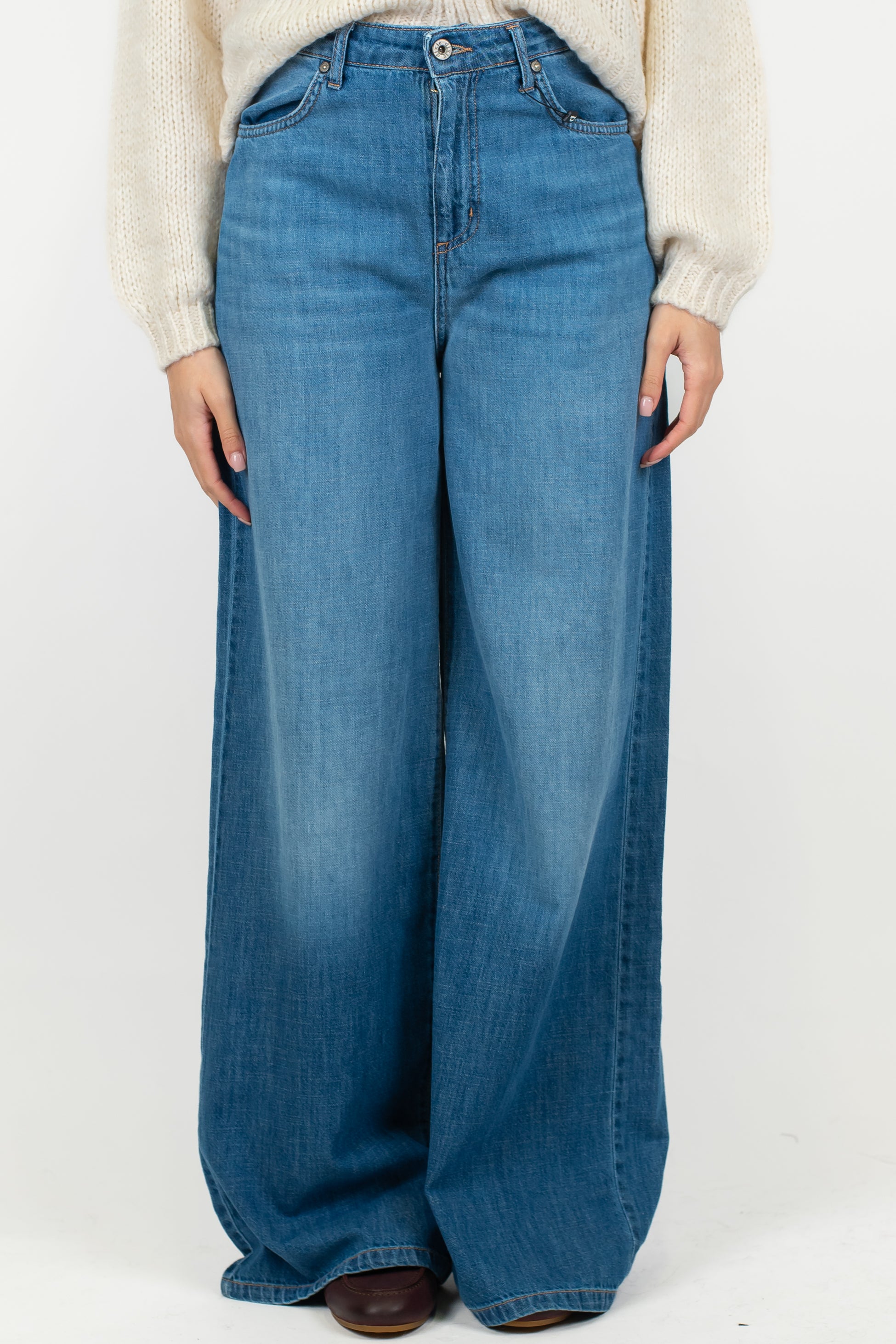 Dixie - Jeans palazzo lavaggio intermedio