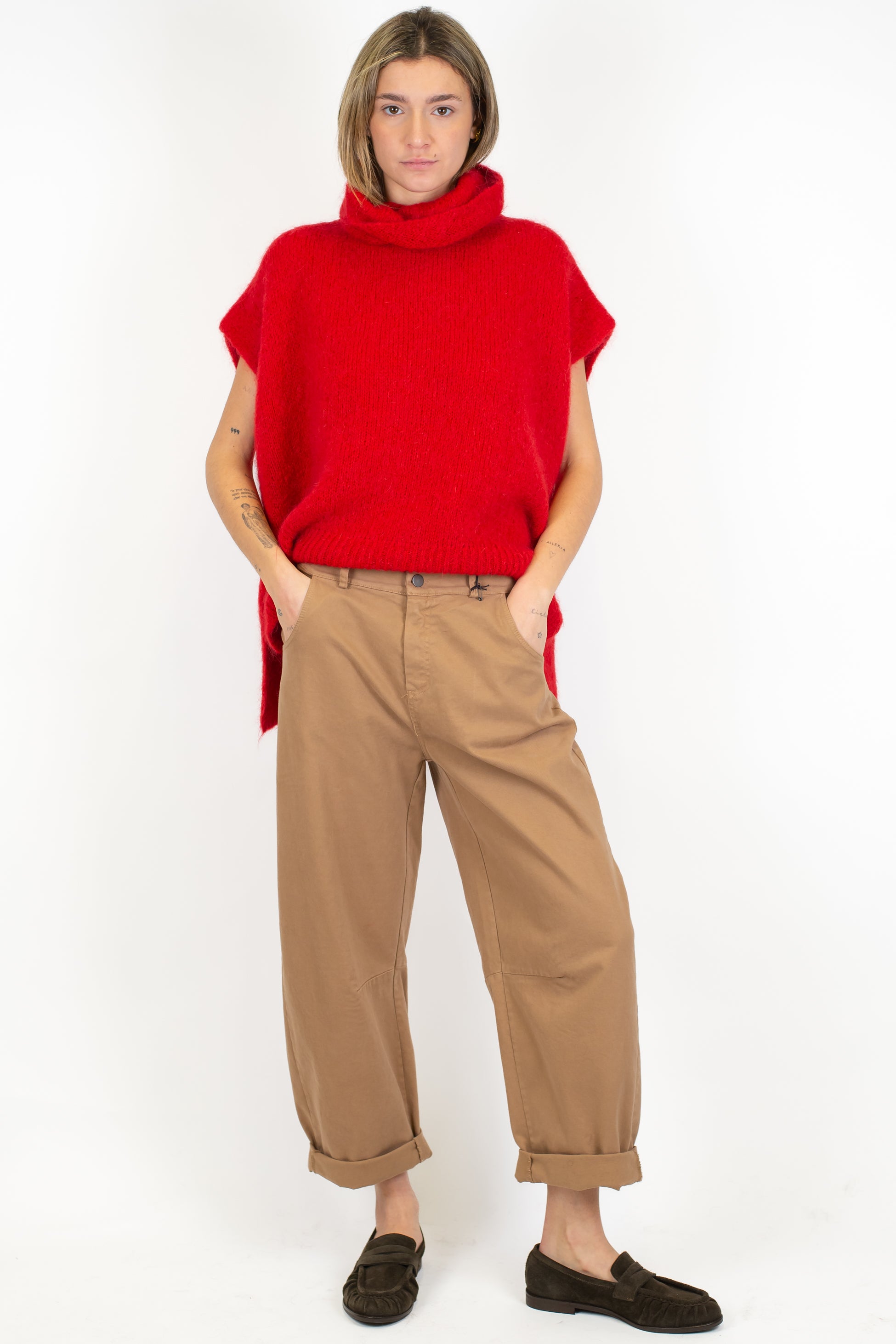 Dixie - Dolcevita over giromaniche in lana mohair con collo morbido