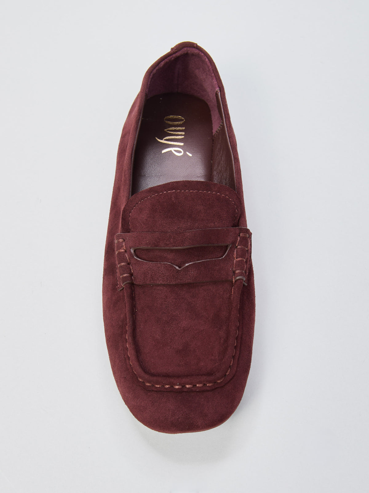 Ovyè - Mocassino in suede punta quadrata