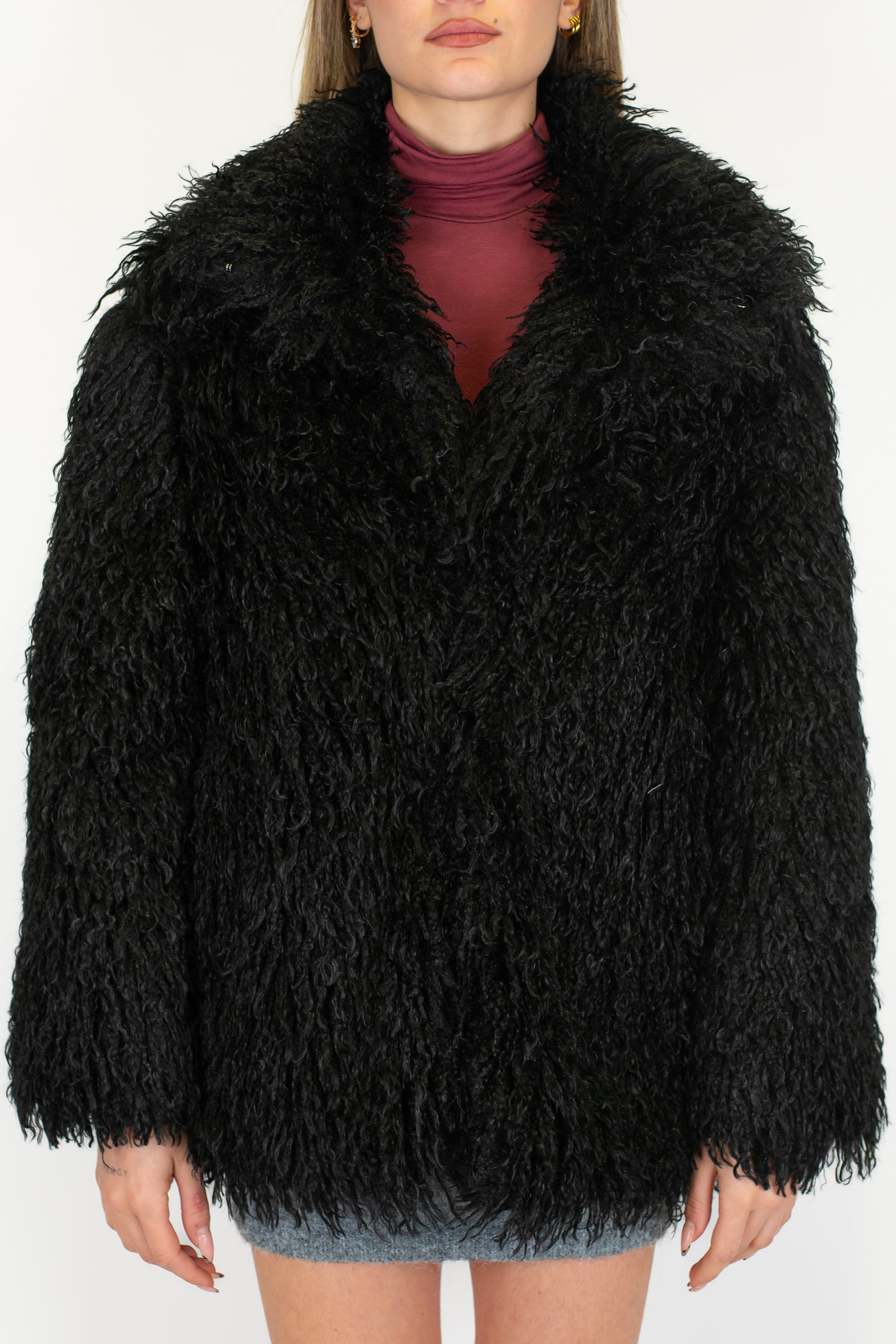 Haveone - Ecopelliccia mongolia con chiusura a scomparsa