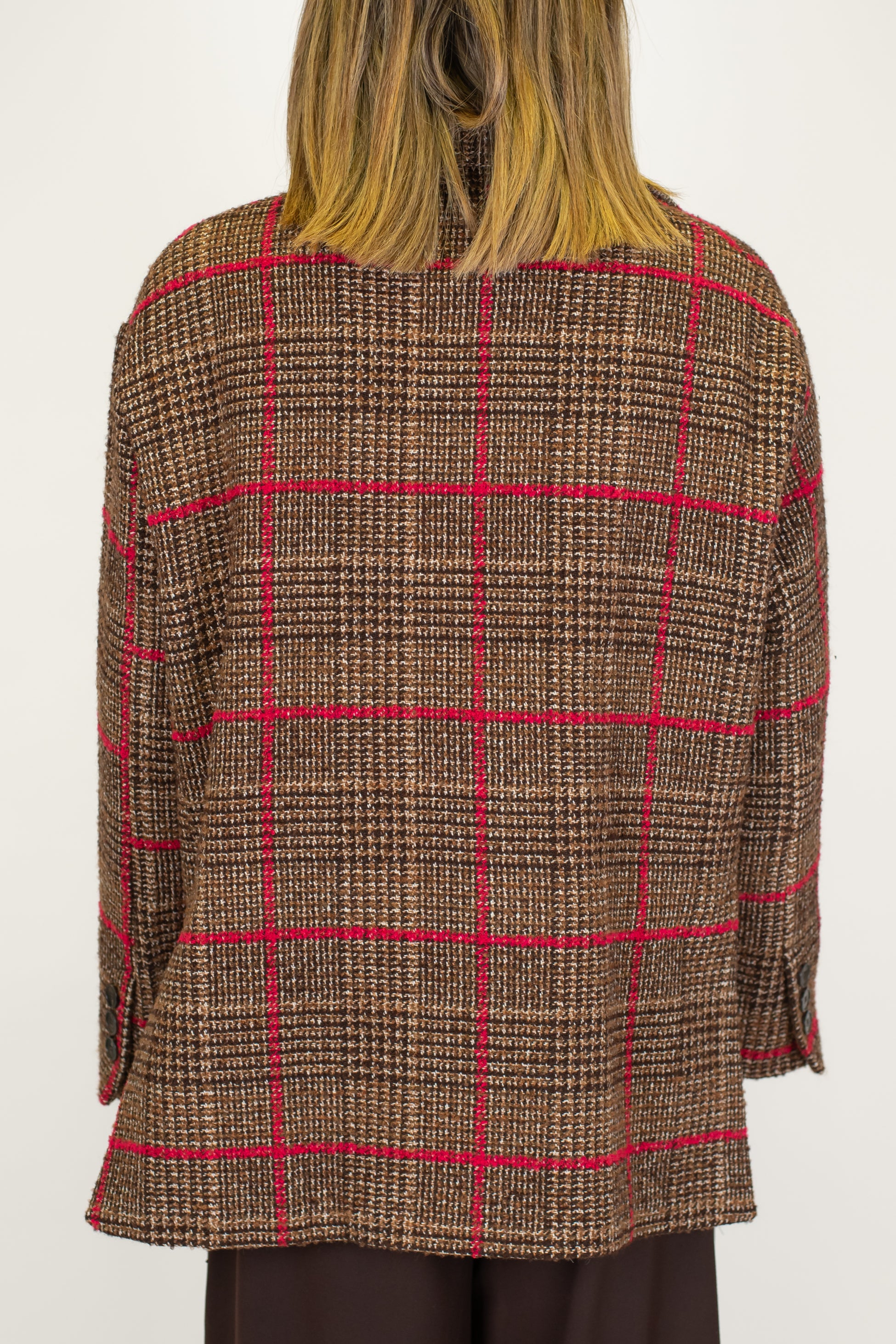 Tensione in - Giacca over in misto lana fantasia check