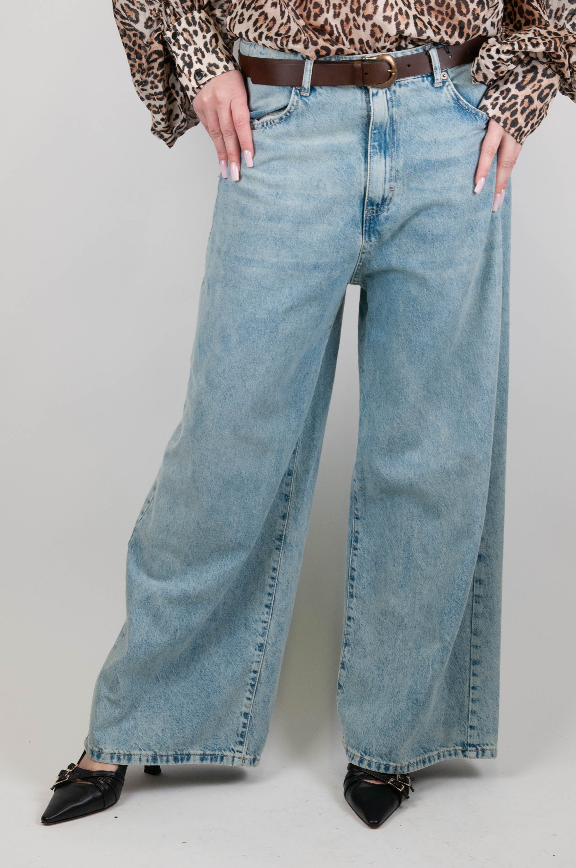 Tension in - Light wash palazzo jeans