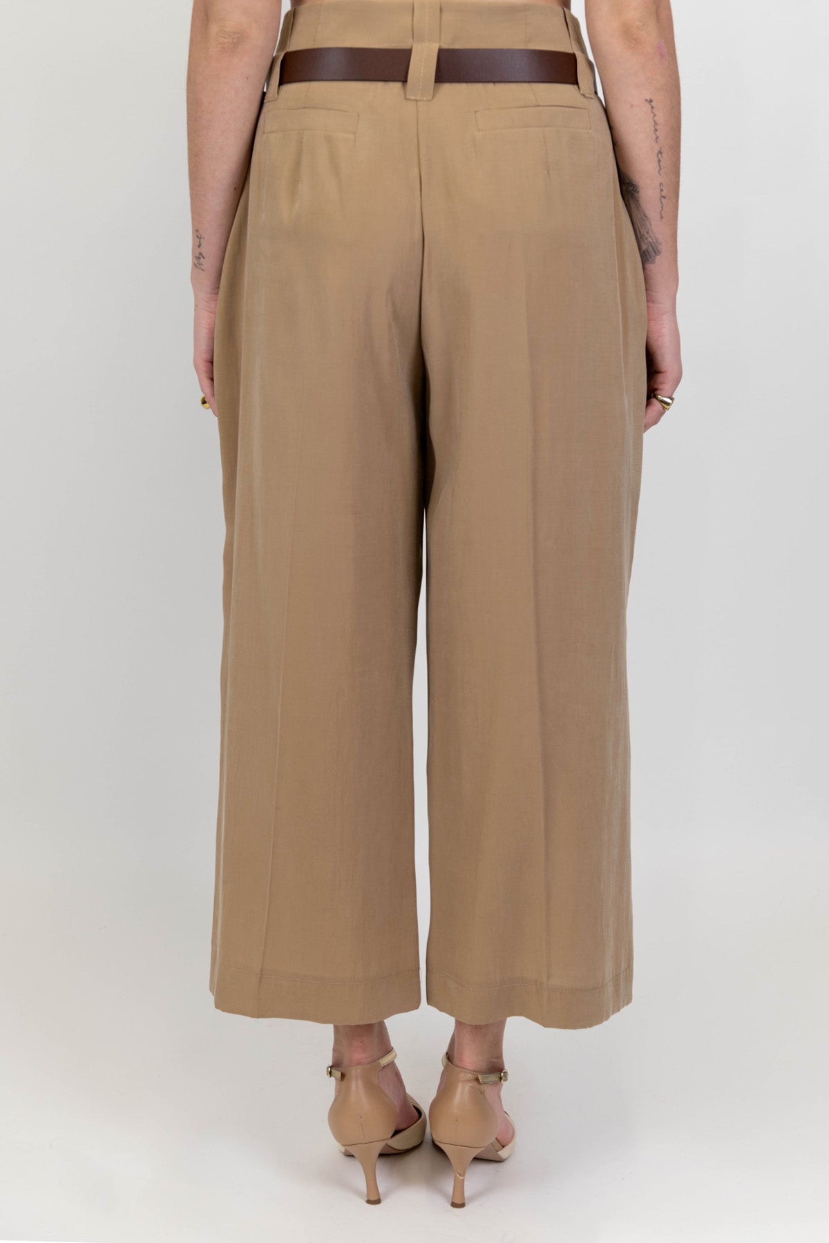 Maryley - Pantalone regular a vita alta in modal